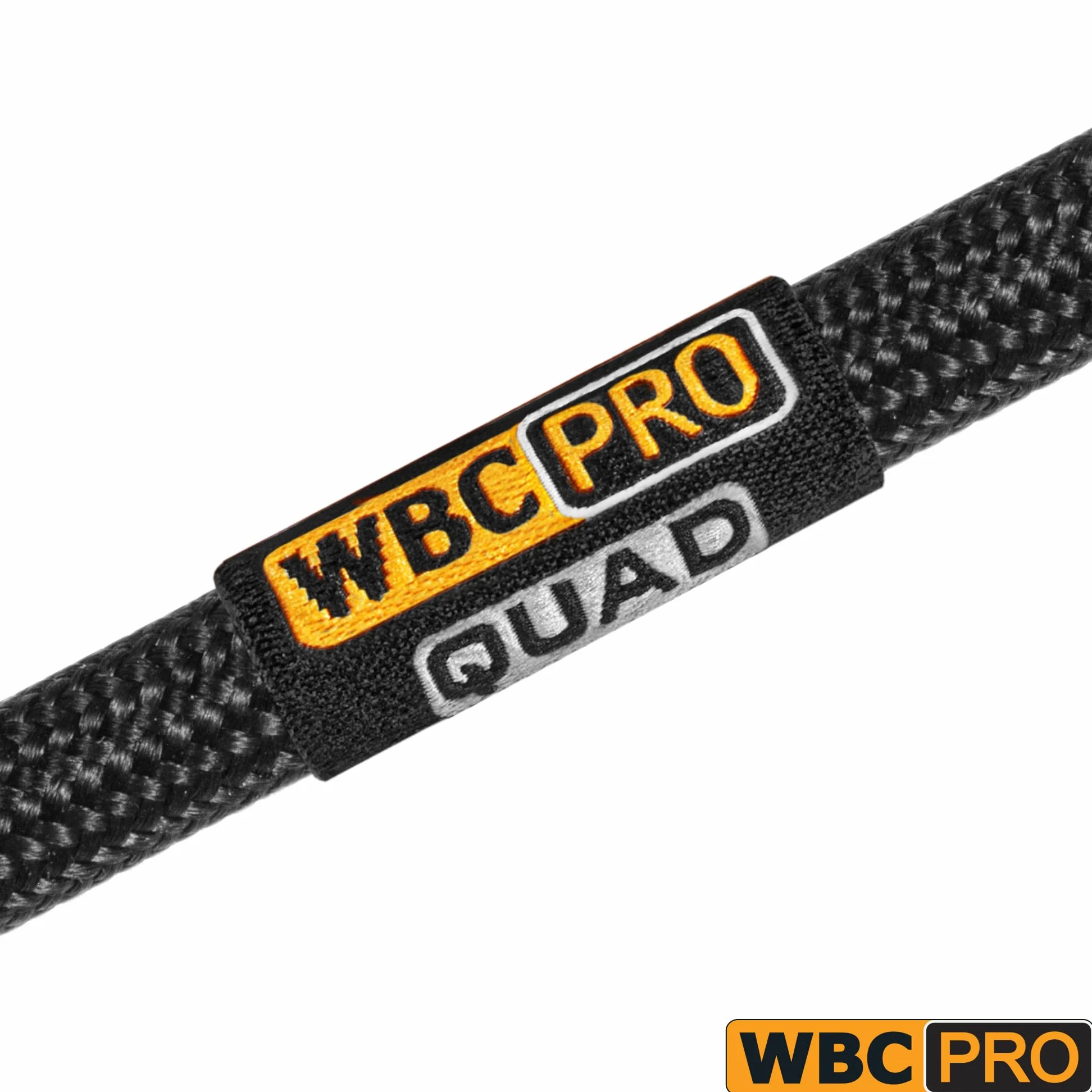 Cavo per subwoofer WBC-PRO-Quad ultra silenzioso, ultra flessibile, canale centrale Star-Quad, con Amphenol ACPR-SWH pressofuso, connettori RCA placcati oro e rivestimento in tweed nero, design