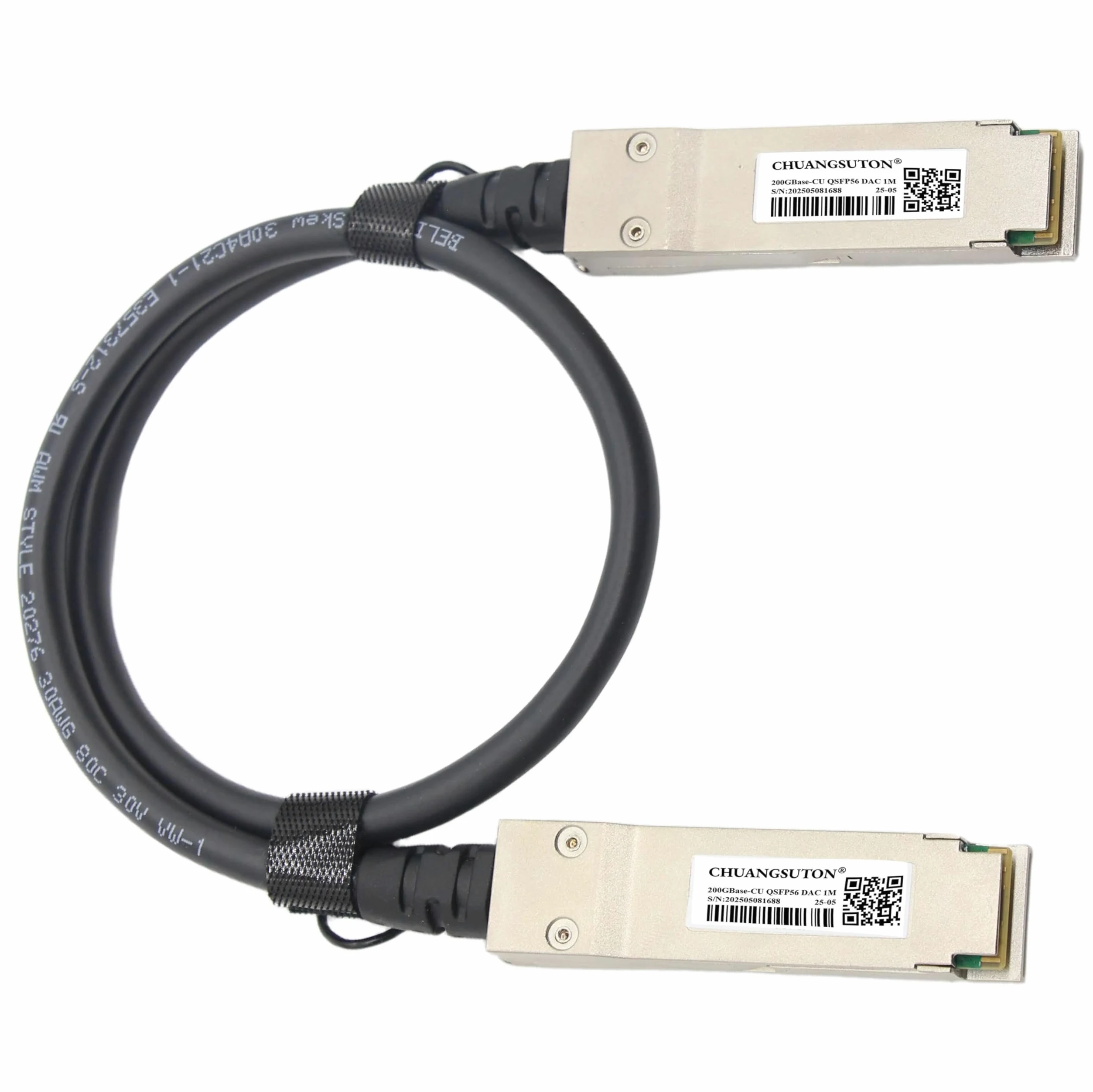 Cavo Ethernet passivo Twinax in rame ad attacco diretto da QSFP56 a QSFP56 PAM4 200 G, compatibile con NVIDIA/Mellanox MCP1650-V001E30 (1 m)