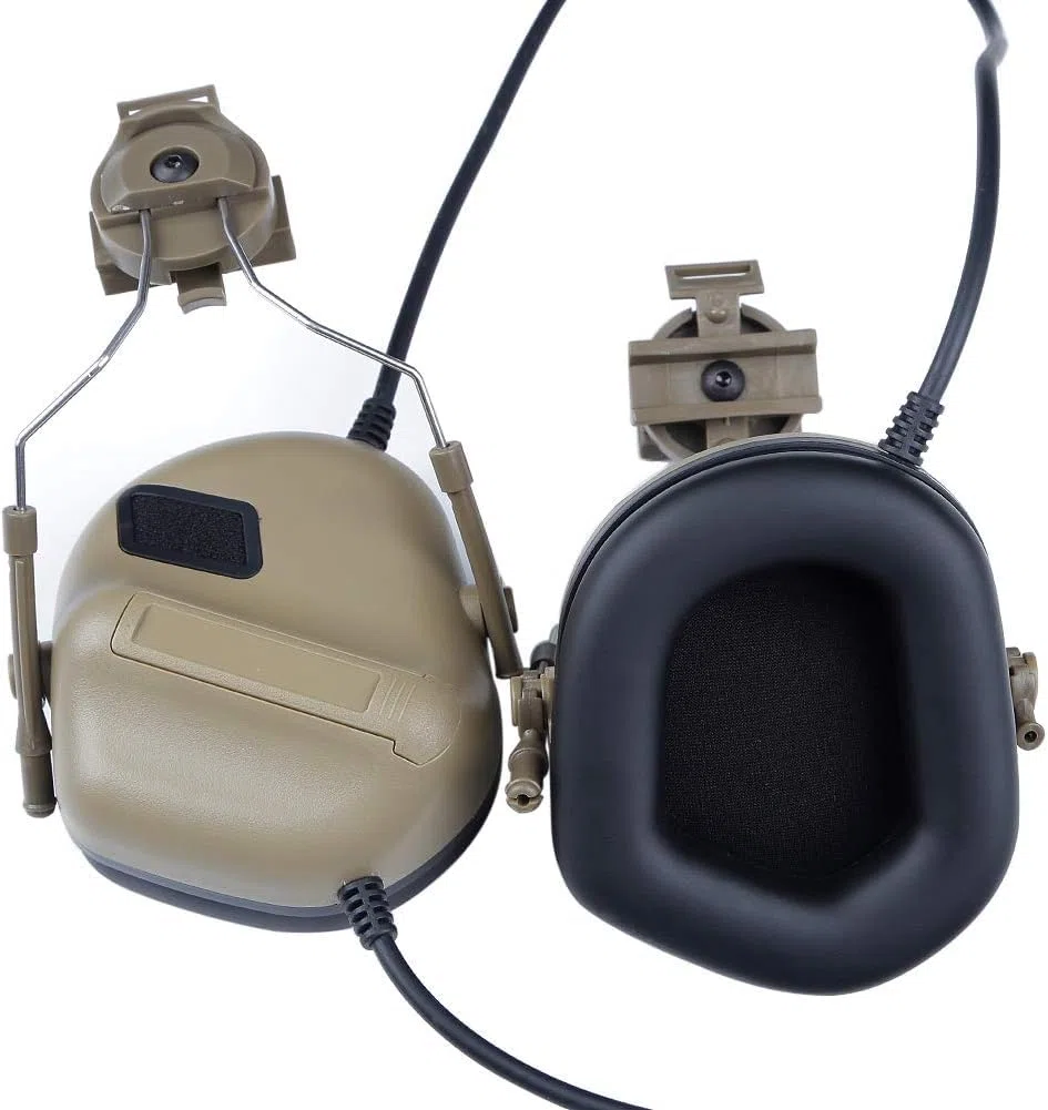 Cuffie tattiche con Adattatore per rotaia elmetto rapido Cuffie da tiro Airsoft Militari Accessori di Comunicazione dell'Esercito, Nessuna Funzione di riduzione del Rumore