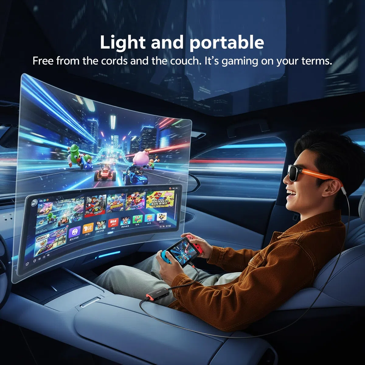 Adattatore per occhiali da USB-C a AR Switch 2 - 4K @ 60Hz 2K @ 120Hz 100W PD USB-C Porta dati USB-C per tastiera mouse, compatibile con iPhone17/16 Switch Steam Deck Laptop a XREAL, VITURE, Rokid AR