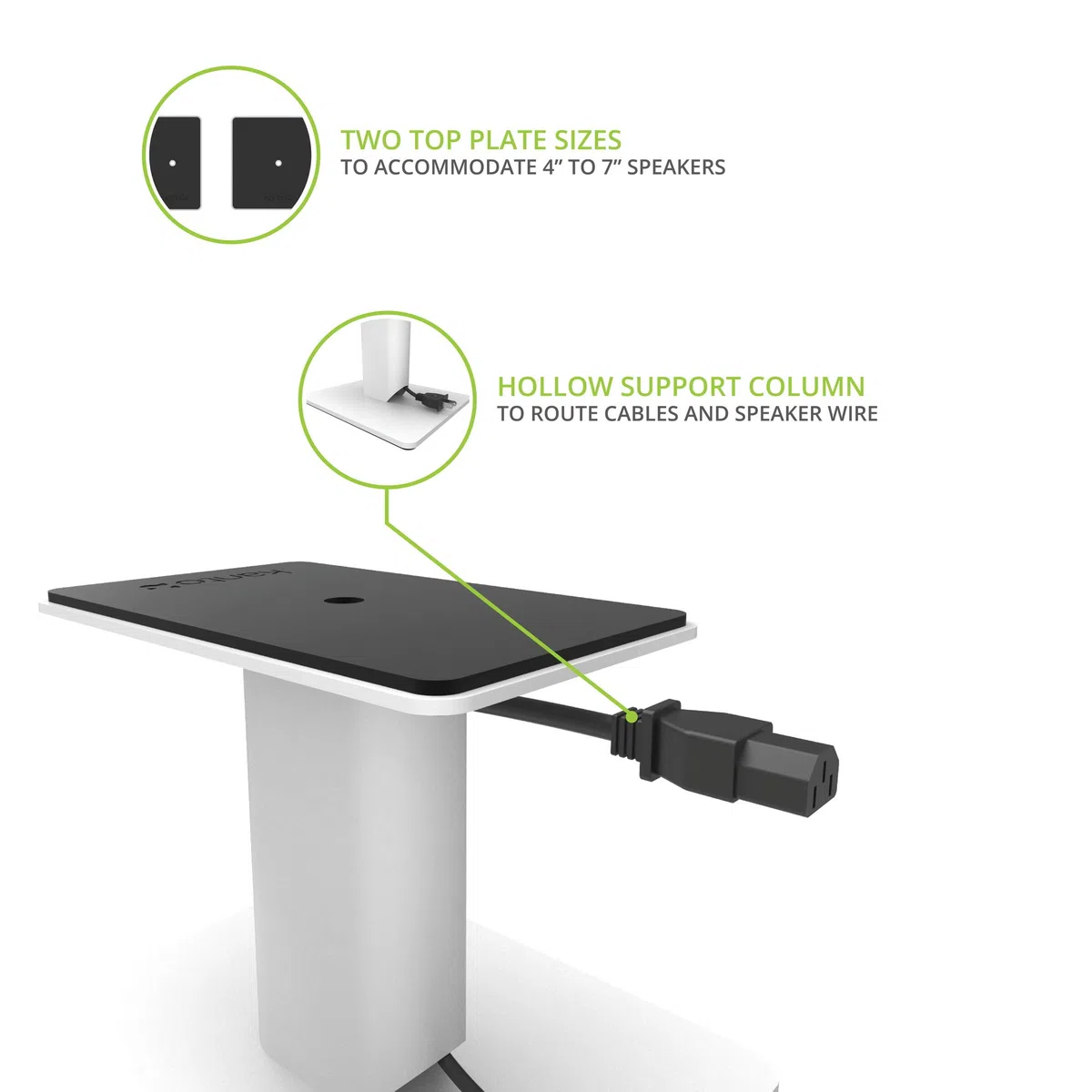 Kanto SP6HD - Supporti per altoparlanti da scrivania, per altoparlanti da scaffale medi/grandi e monitor da studio di medie e grandi dimensioni da 4” a 7”, altezza 15,2 cm, bianco, coppia