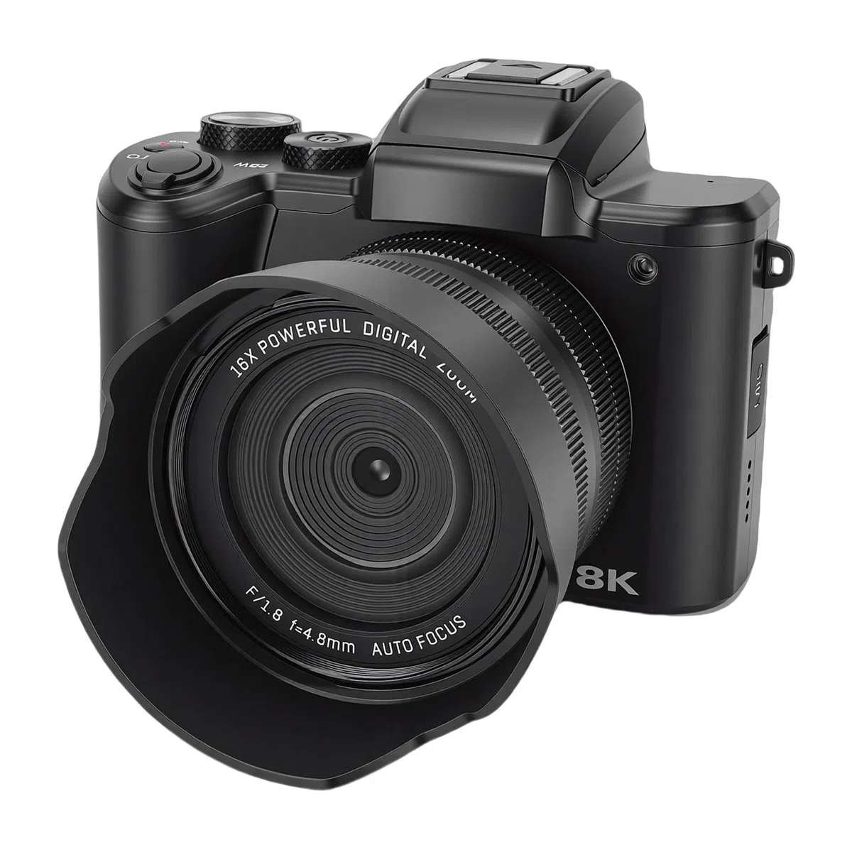 ASHATA Fotocamera digitale 8K 88MP HD con touch screen per principianti e appassionati di fotografia, nero