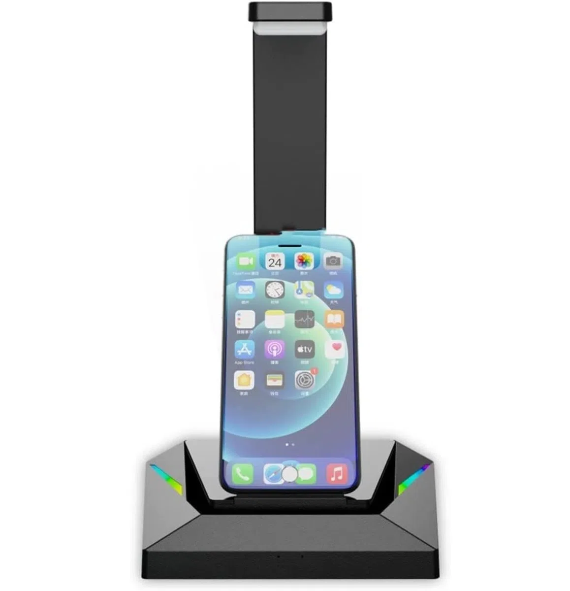Gaming Accessori Supporto per Cuffie da Gioco Cuffie Cablate Base per Doppio Gancio da Scrivania con Supporto per Telefono 2 Porte USB Stand Over-Ear da Gioco