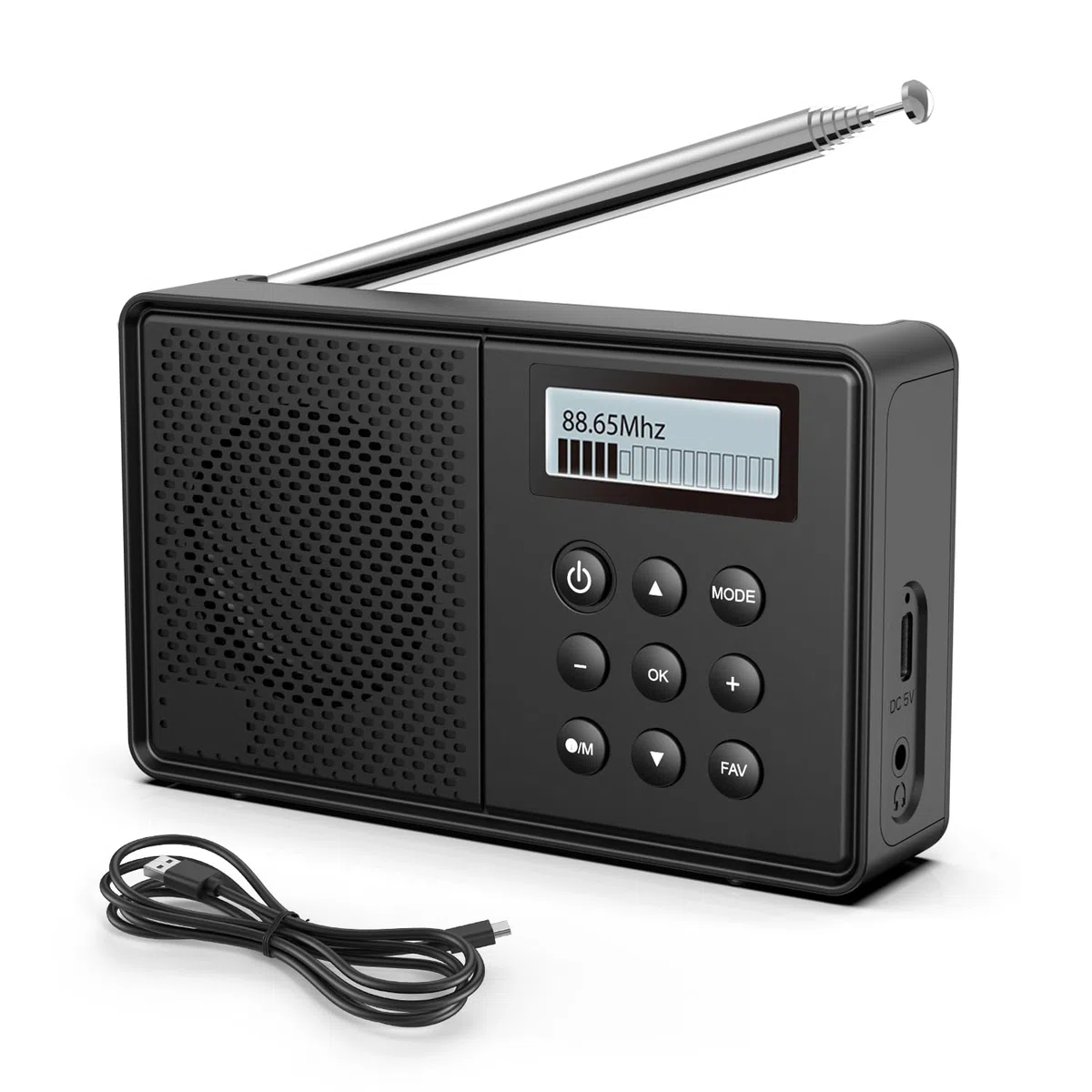 Arafuna Radio Portatile, DAB/FM 40 Stazioni Preimpostate, Bluetooth con Sveglia Doppia, Radio Portatile Ricaricabile, Timer di Spegnimento