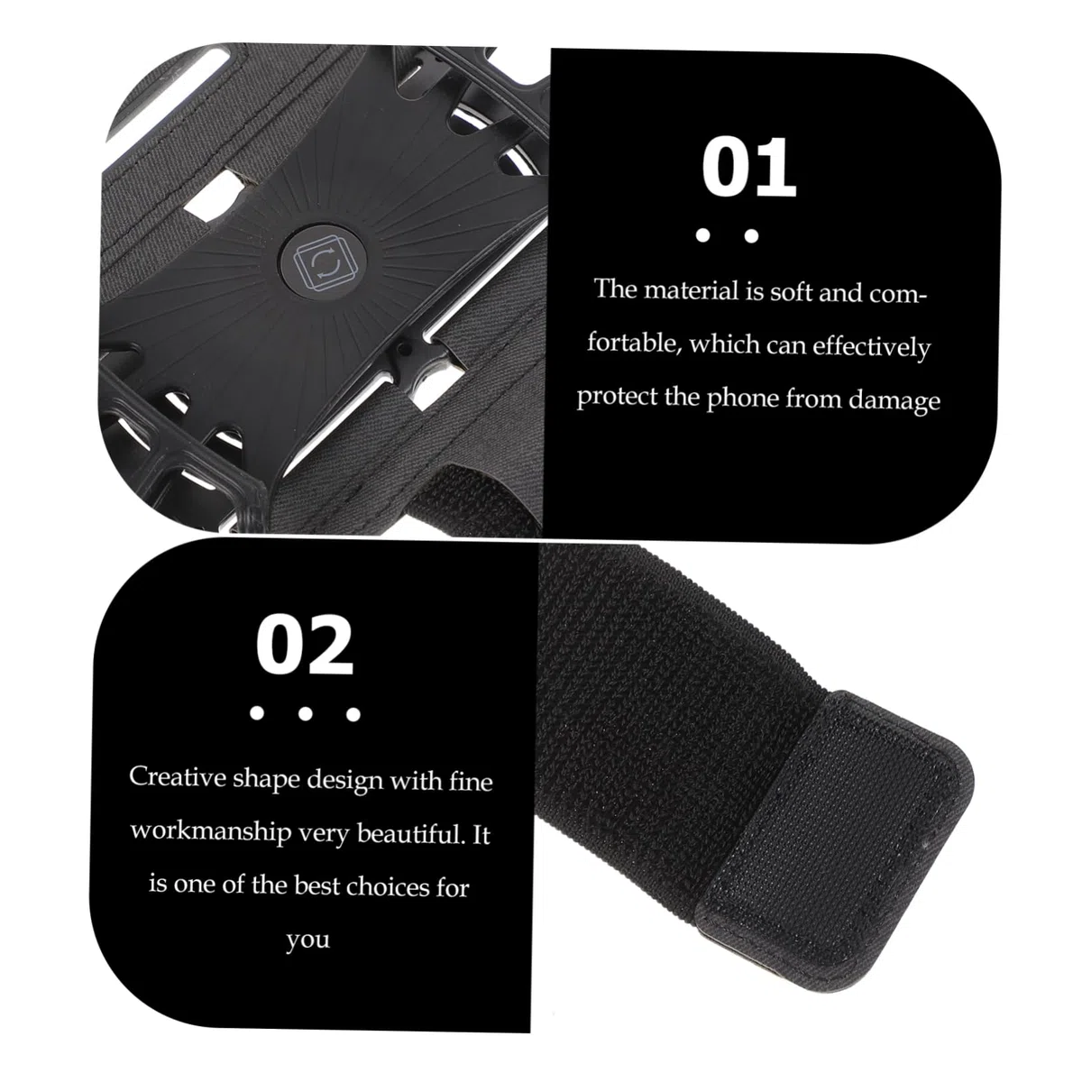 HEMOTON 3pezzi Armadietto Per Telefono Da Braccio Supporto Smartphone Per Corsa e Attività Outdoor Design Rotante Gradi Compatibile Con Vari Modelli Classico