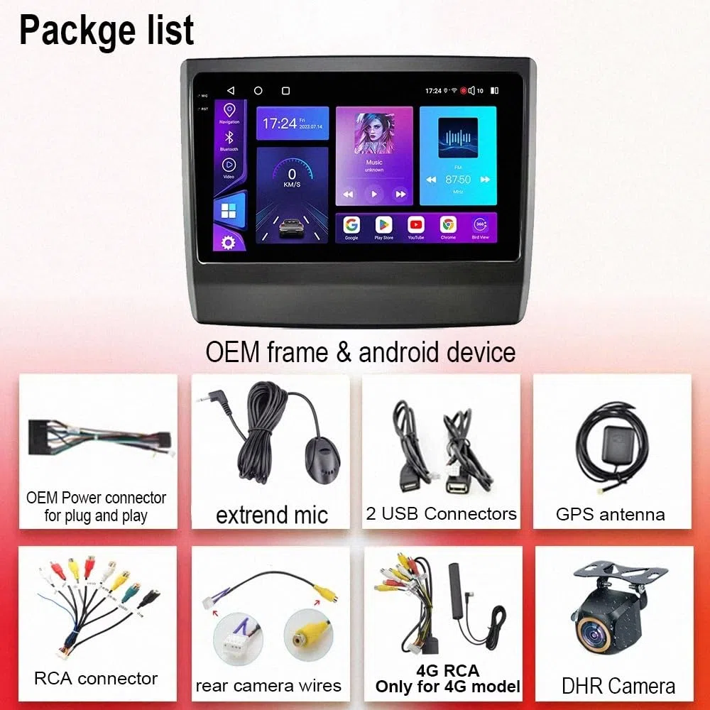 Radio Macchina Touch Screen per lsuzu D-MAX 3 RG 2019-2023 Wireless Carplay Android Auto Stereo Auto Bluetooth Ips con Pantalla Táctil con Gps, 4 Nucleo 4G+64G
