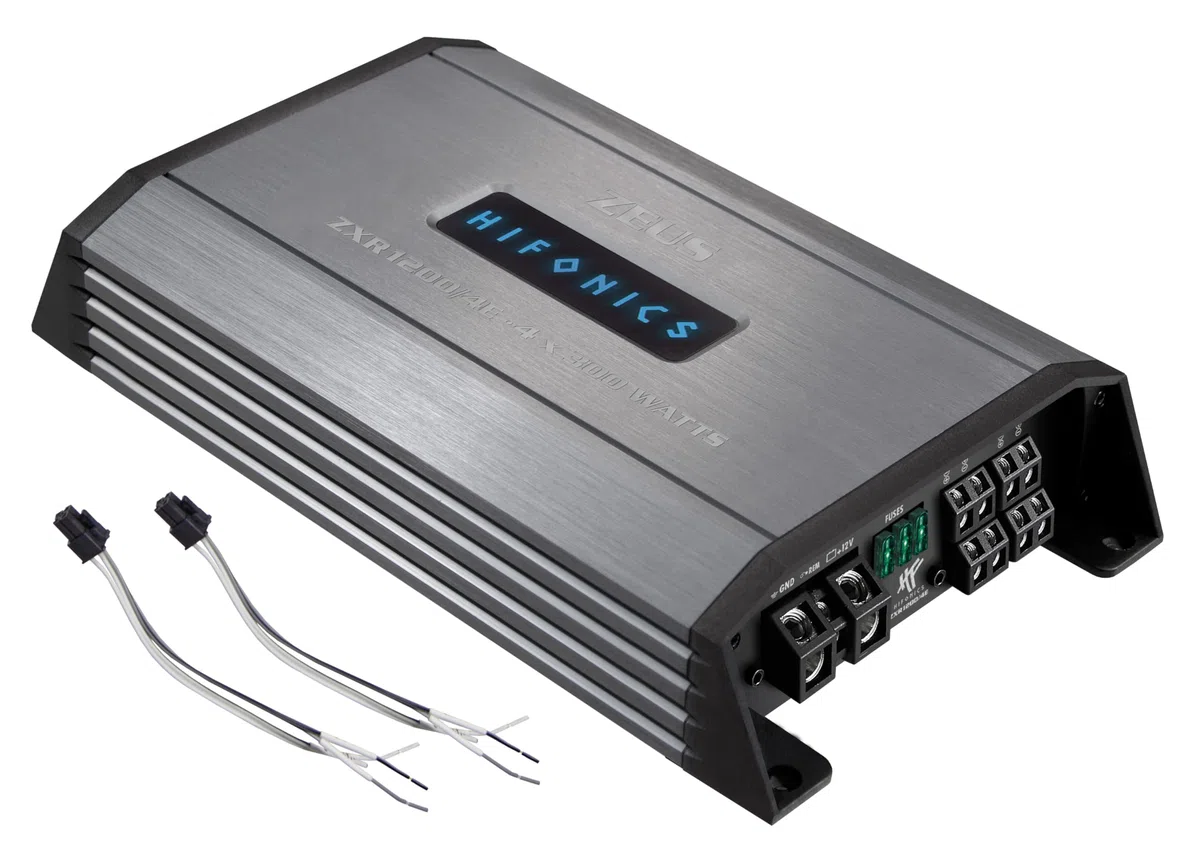 HiFonics ZXR1200/4E - Amplificatore digitale compatto a 4 canali CLASS D Premium con 1200 Watt RMS | della serie ZEUS EXPANSION