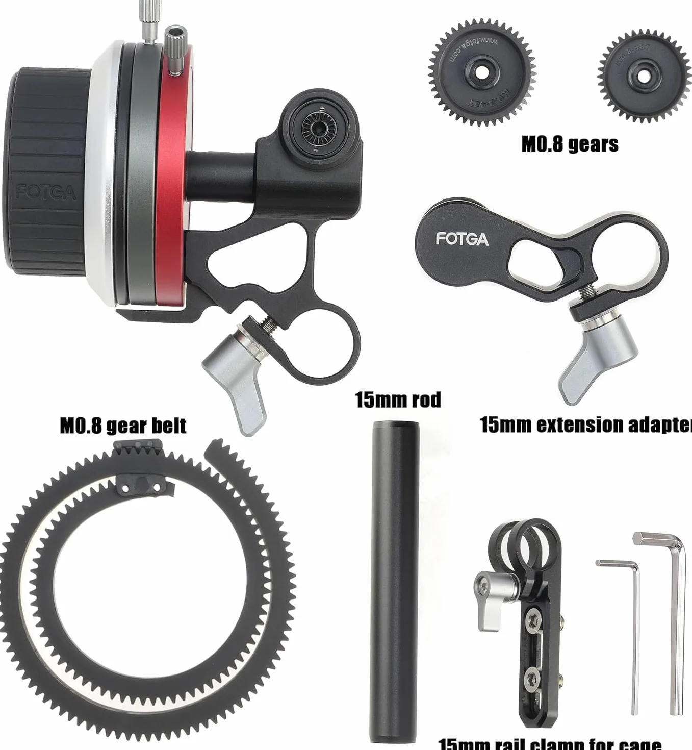 Hersmay Mini Follow Focus in metallo con A/B Stop, leva di messa a fuoco, compatibile con 15 mm, Rod Rail Rig, ammortizzazione, volantino senza scivolo, per fotocamera DSLR mirrorless