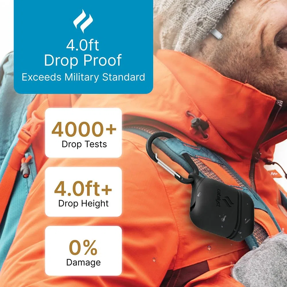 Catalyst - Cover Impermeabile e Antiurto di Protezione Totale per AirPods - Custodia in Nero