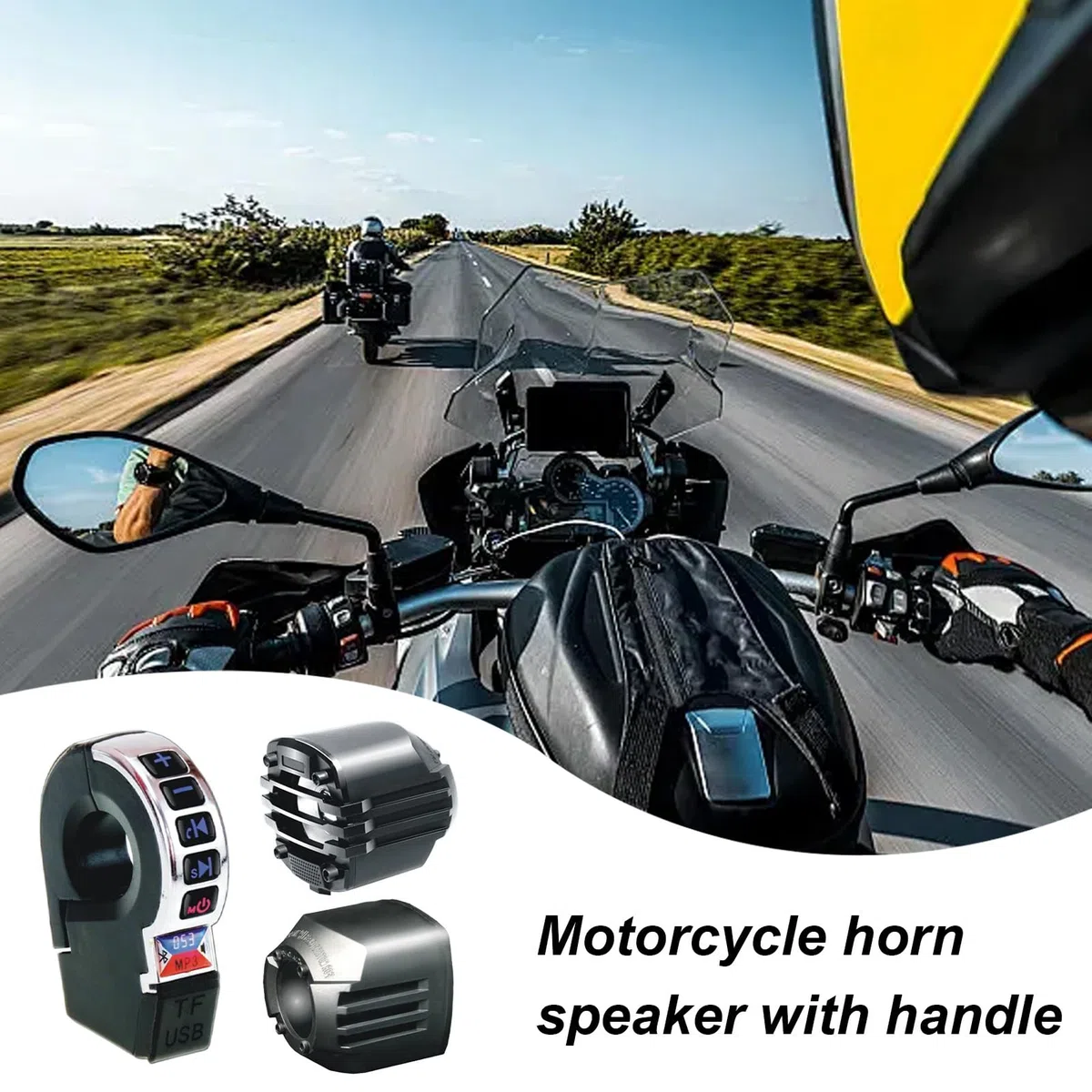 stereo per moto, amplificatore senza fili per manubrio con ricarica per cellulare integrata, impianto stereo impermeabile, adatto per biciclette, scooter, auto, veicoli a due ruote e