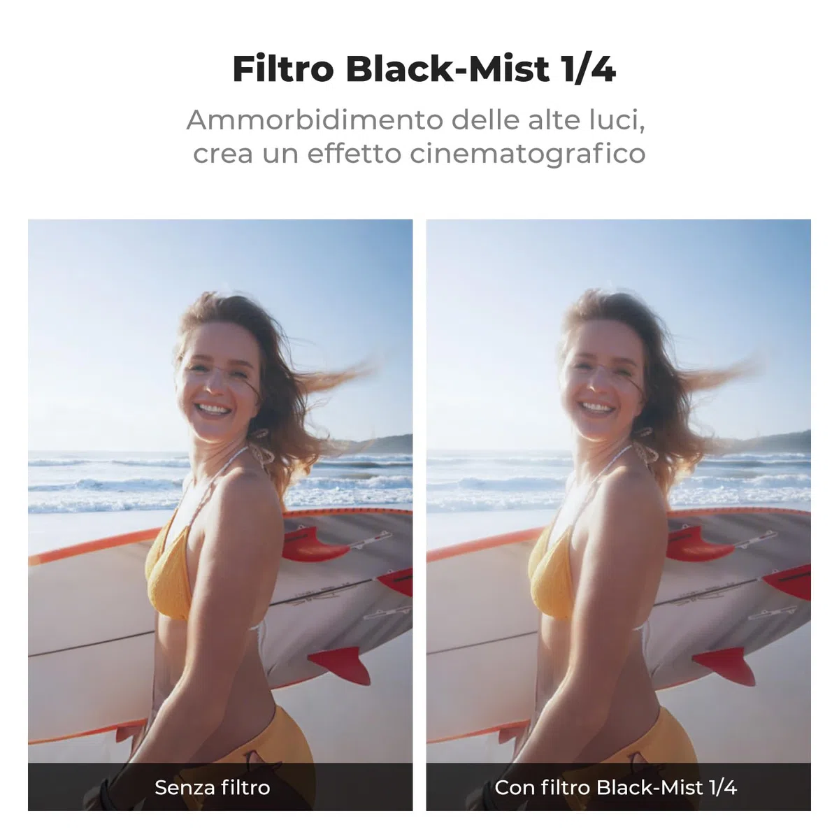 K&F CONCEPT Set di 3 Filtri a Clip CPL VND Black-Mist 1/4 compatibile con DJI Osmo Action 6, Confezione da CPL Black Promist 1/4 + ND4-32, Vetro Ottico HD Multirivestito, Accessorio per Action Camera