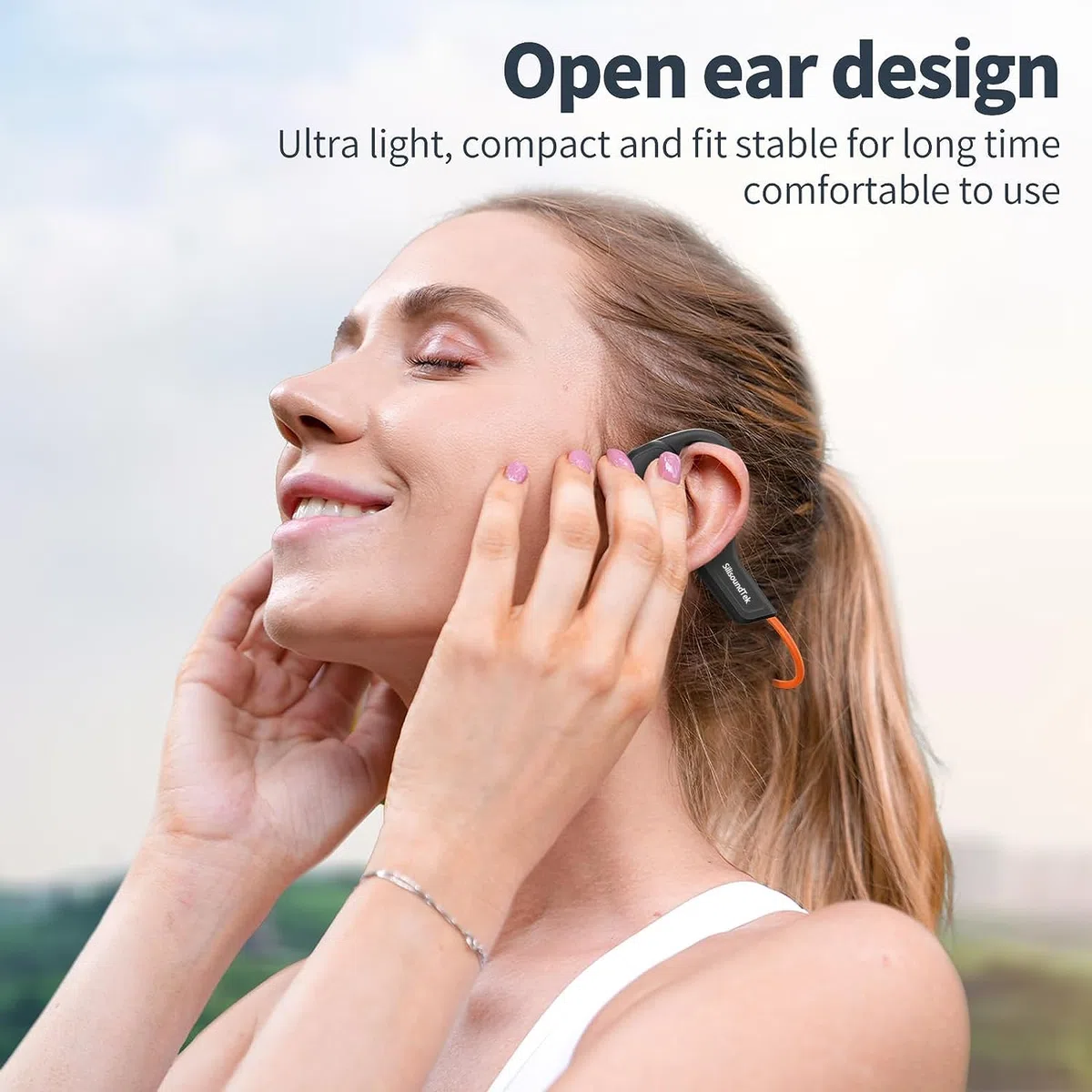 Cuffie a conduzione ossea, IPX7, impermeabili, wireless, Bluetooth, auricolari aperti, Bluetooth 5.3, microfono integrato, 10 ore di riproduzione per corsa, ciclismo, escursionismo