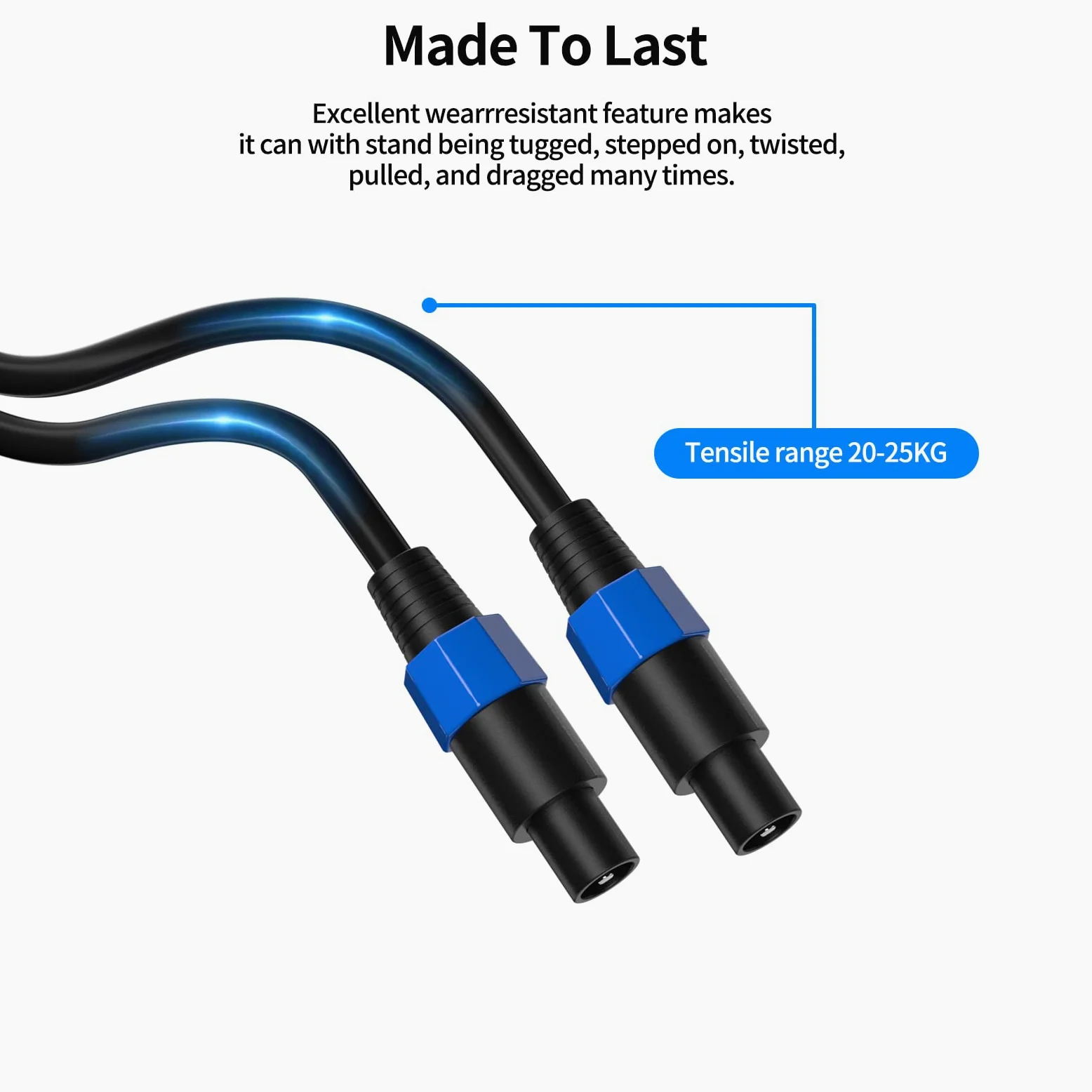 Cavo audio da Speakon a Speakon da 25 piedi, cavo audio professionale da 12 AWG, con serratura a torsione