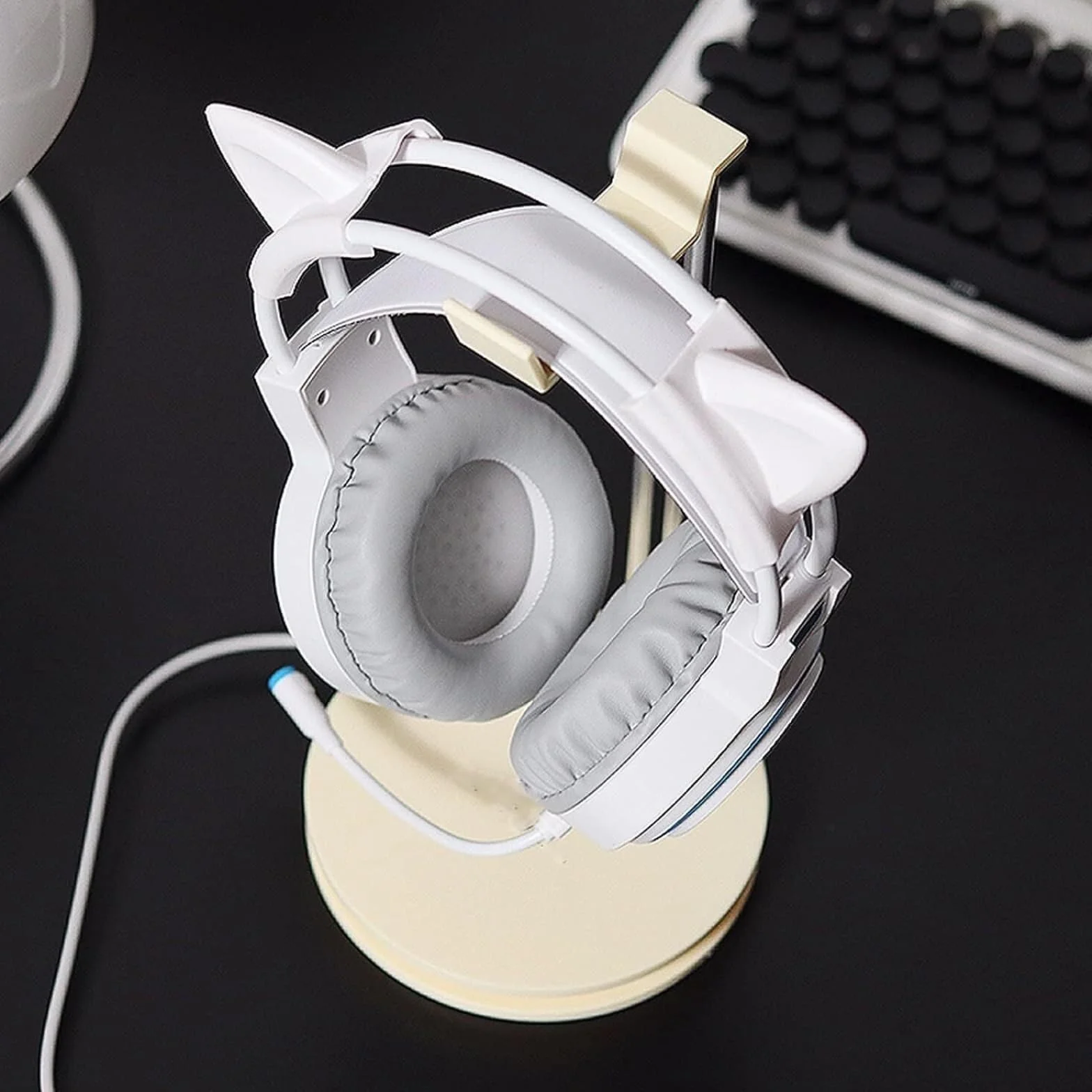 Supporto per Cuffie Supporto per Cuffie in Lega di Alluminio + ABS Supporto per Ripiano per Display da Tavolo Supporto per Cuffie per PC sopra L'orecchio Headphone Stand