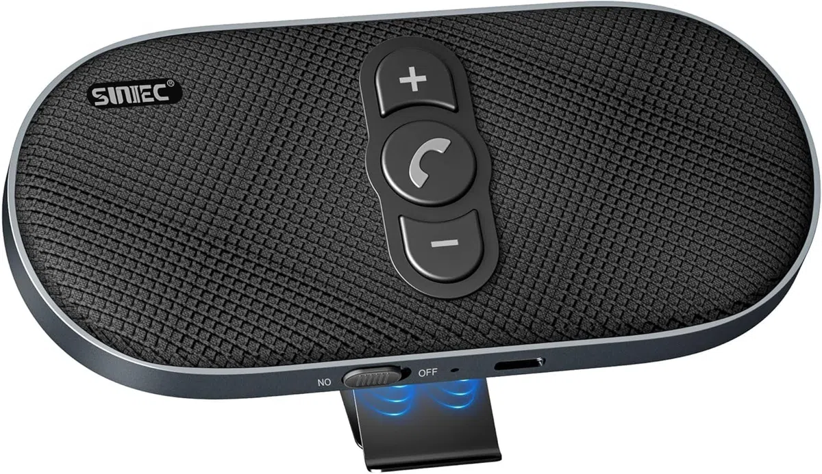 Kit vivavoce per auto Bluetooth: altoparlante vivavoce Bluetooth da 6 W per telefono cellulare funziona su furgoni e camion, doppio microfono, supporto per Siri Voice Assistant, kit vivavoce BC990G