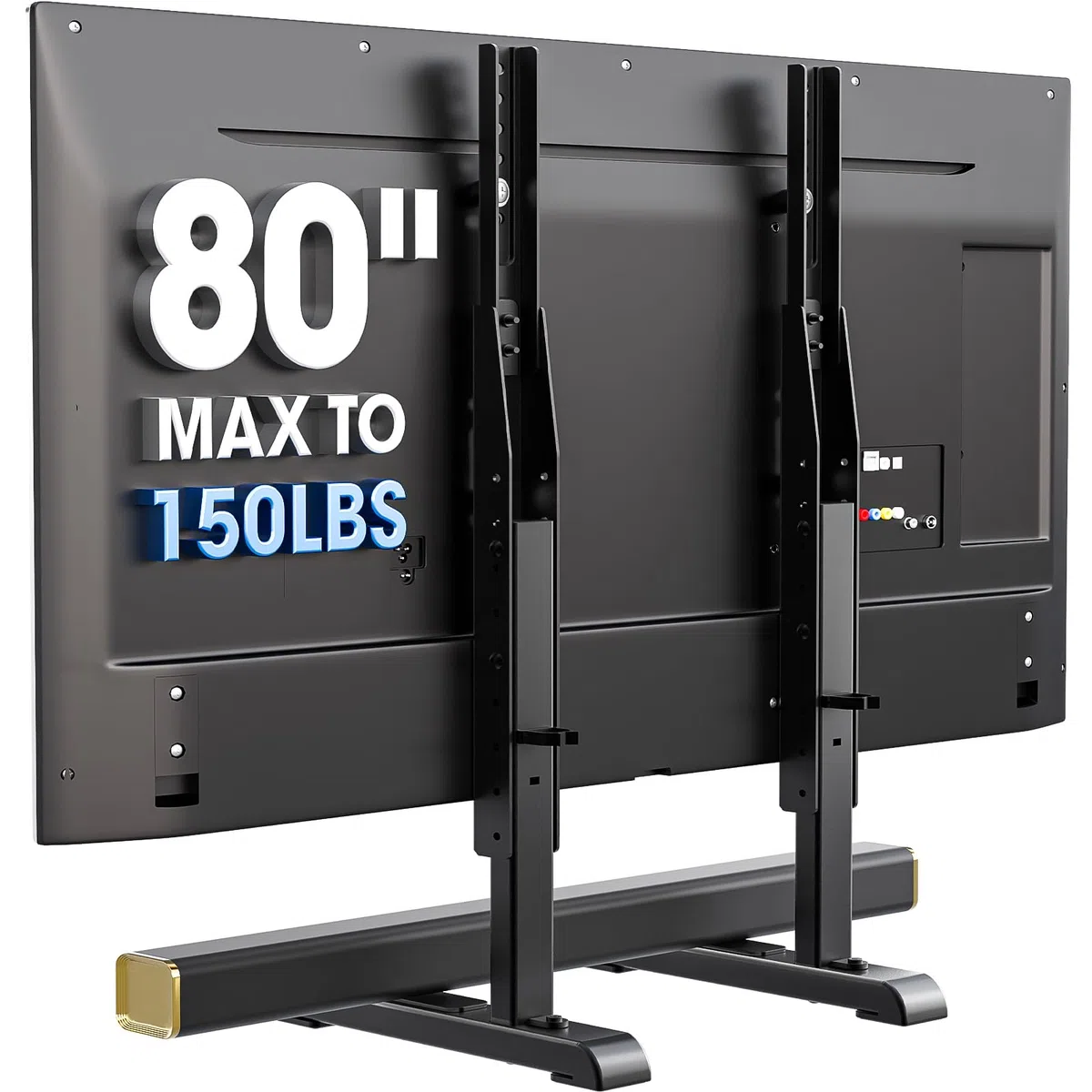 AX WABER Supporto universale per TV, base per TV da tavolo, ricambio senza oscillazioni per la maggior parte dei televisori LCD LED da 24 a 80 pollici, 7 gambe regolabili in altezza per TV fino a 68