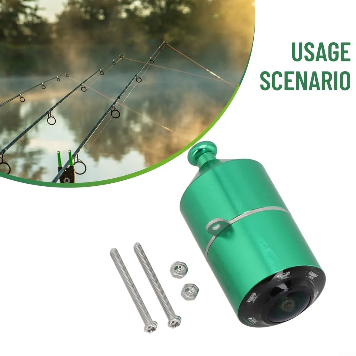 Telecamera per pesca subacquea 1080P Fish Finder Kit fotocamera impermeabile con visione notturna LED luci IP68 impermeabile per pesca in acque profonde fino a 50 metri (A)