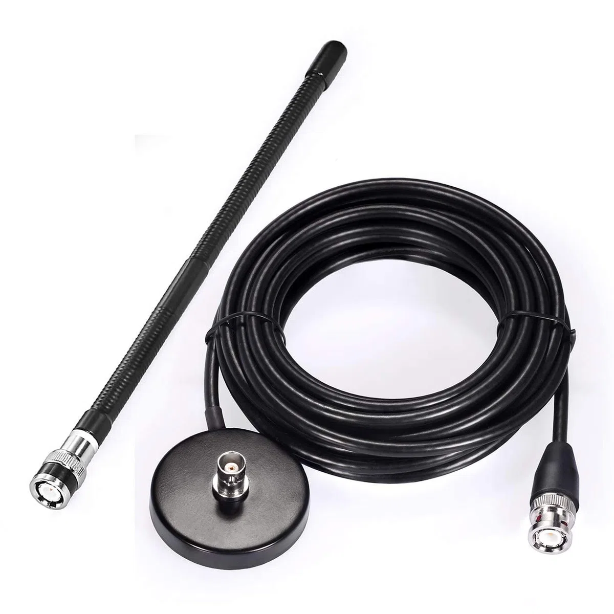 Bingfu Antenna CB Veicolare 27 MHz Frusta Morbida Base Magnetica Connettore BNC e PL259 Compatibile con Cobra Midland Uniden Maxon President Camion Camper Auto Radio Scanner Radio Mobile