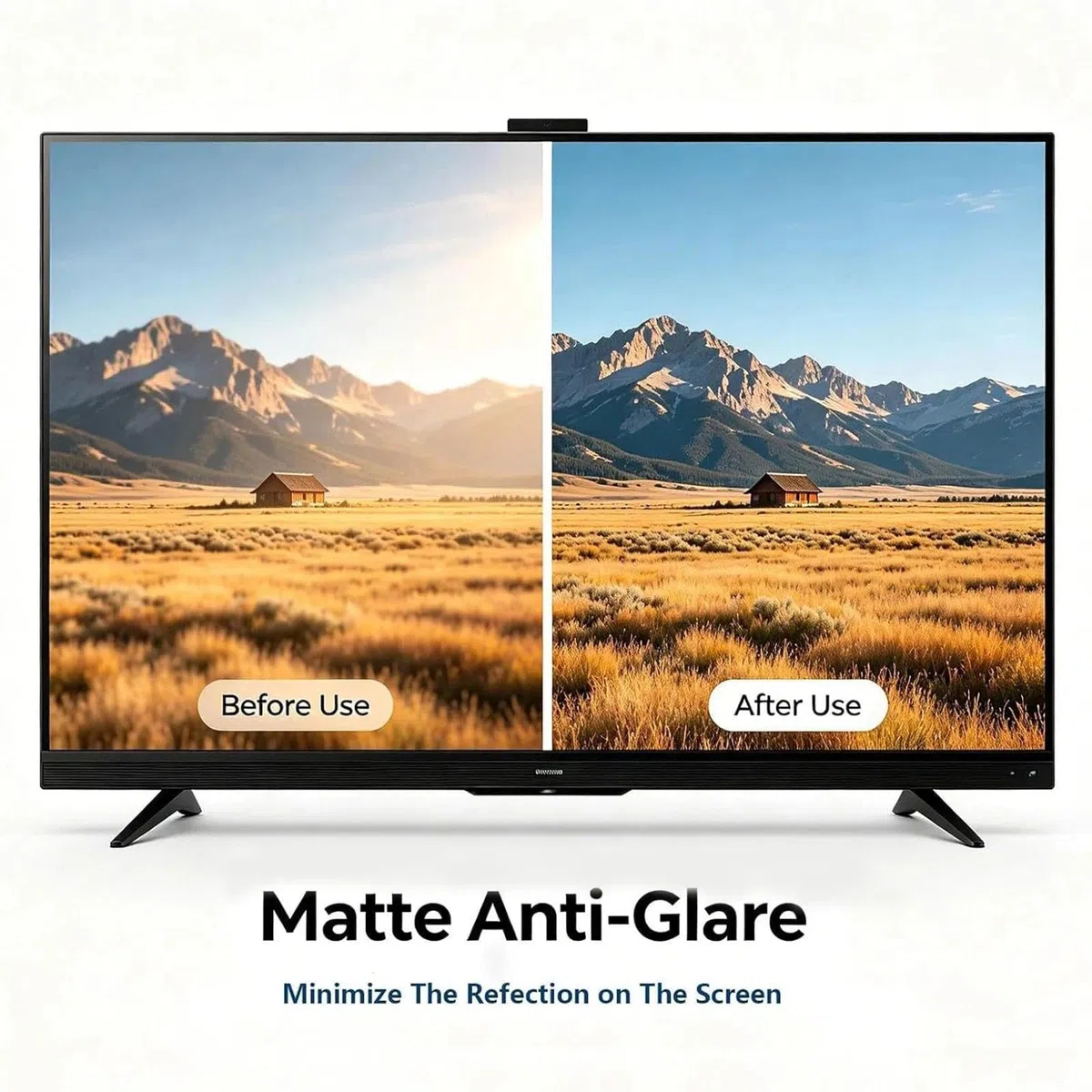 Pellicola protettiva per schermo TV LCD da 32-75 pollici, anti-radiazioni, resistente ai graffi e antiriflesso, ammorbidisce la luce, design per la cura degli occhi, allevia l'affaticamento degli