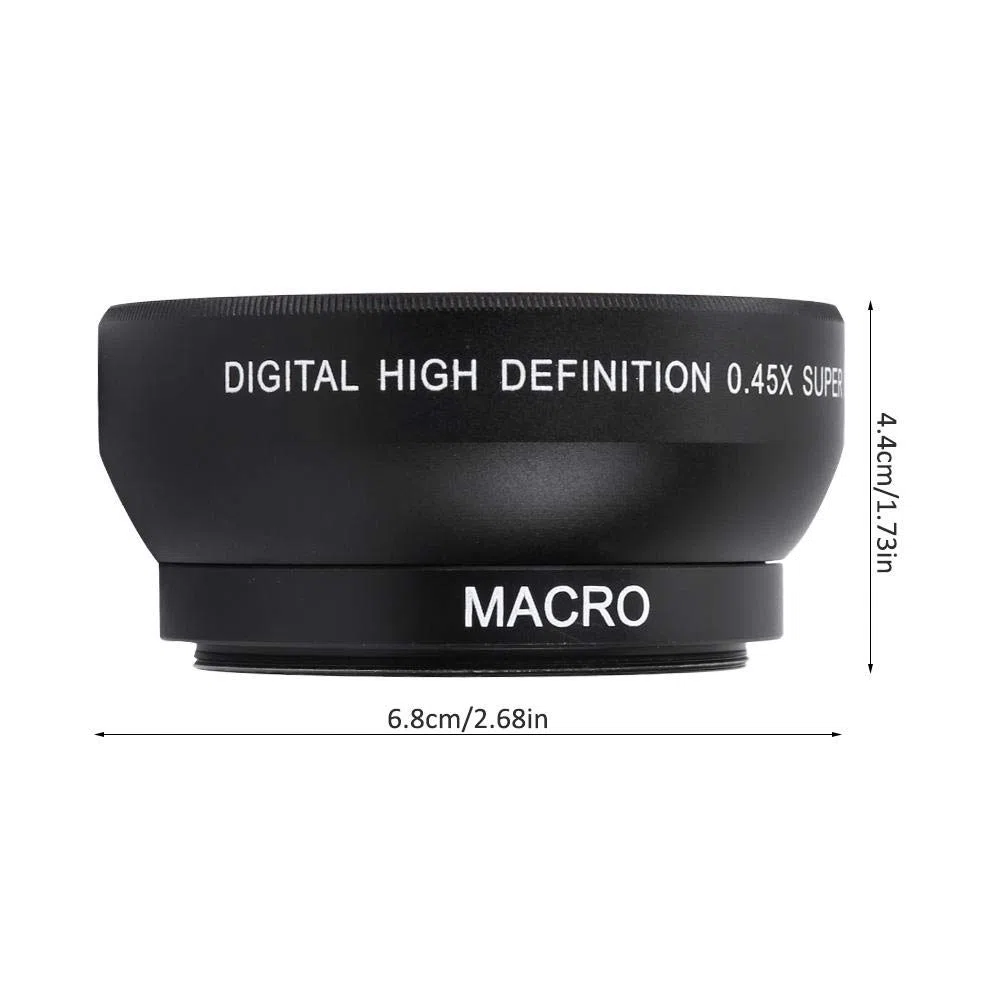 Lenti della Macchina Fotografica - Obiettivo Grandangolare 0.45X per Videocamera da 49 mm - Fotocamera Impermeabile/Antigraffio/Antiolio Len
