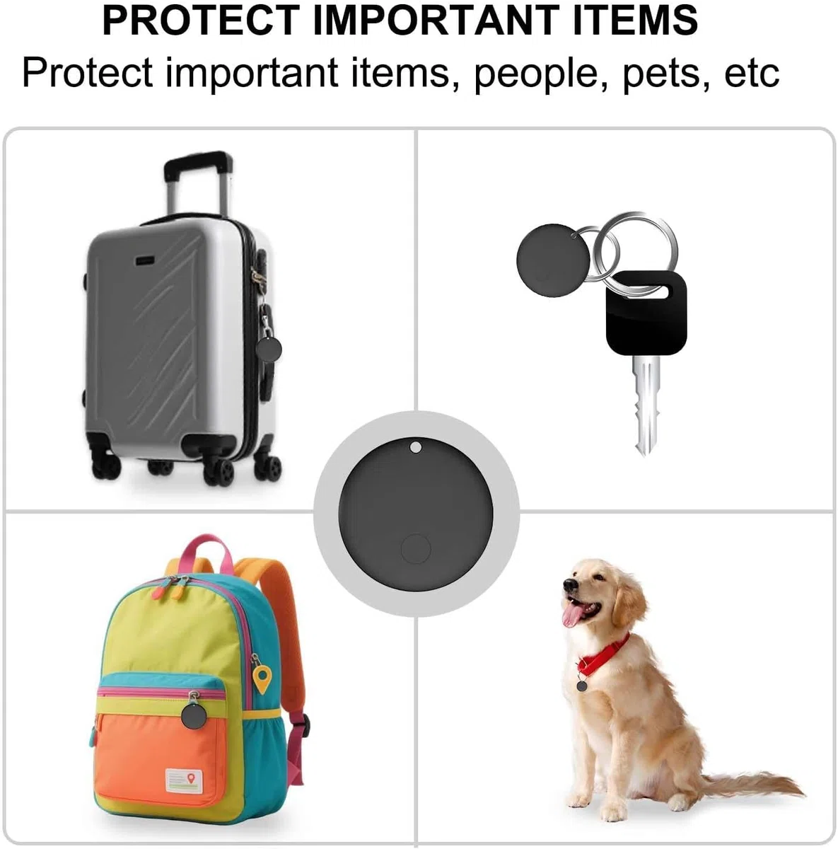 Mini GPS tracker per veicoli, localizzatore nascosto per veicoli, tracker veicoli senza abbonamento, compatibile con "Find My", smart tag con audio per bambini, chiavi, cani, bagagli, borse (An