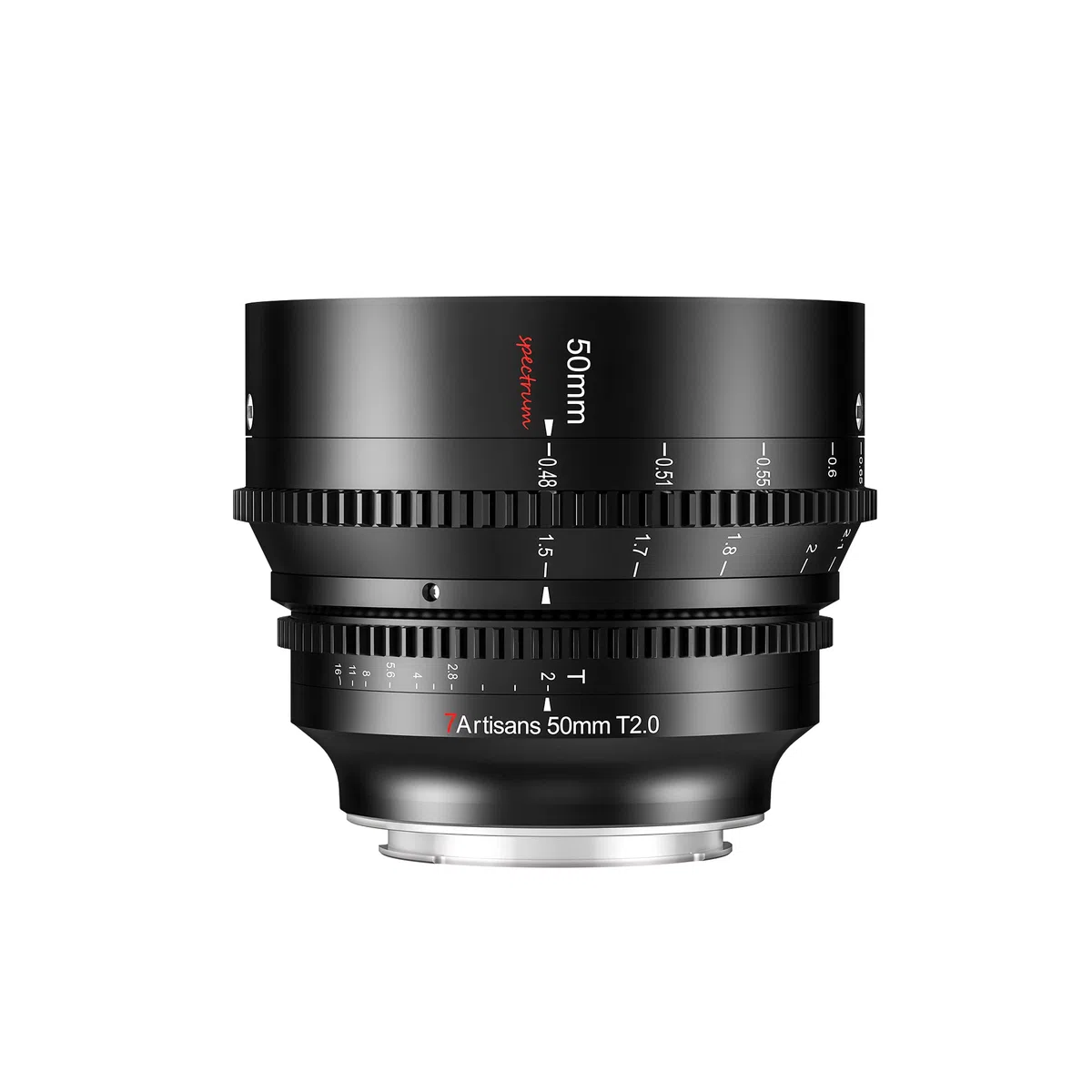 7artisans Obiettivo cinematografico full frame con ampia apertura T2.0 da 50 mm, messa a fuoco manuale, lente cinematografica a bassa distorsione, fotocamere mirrorless compatibili con Sony E Mount