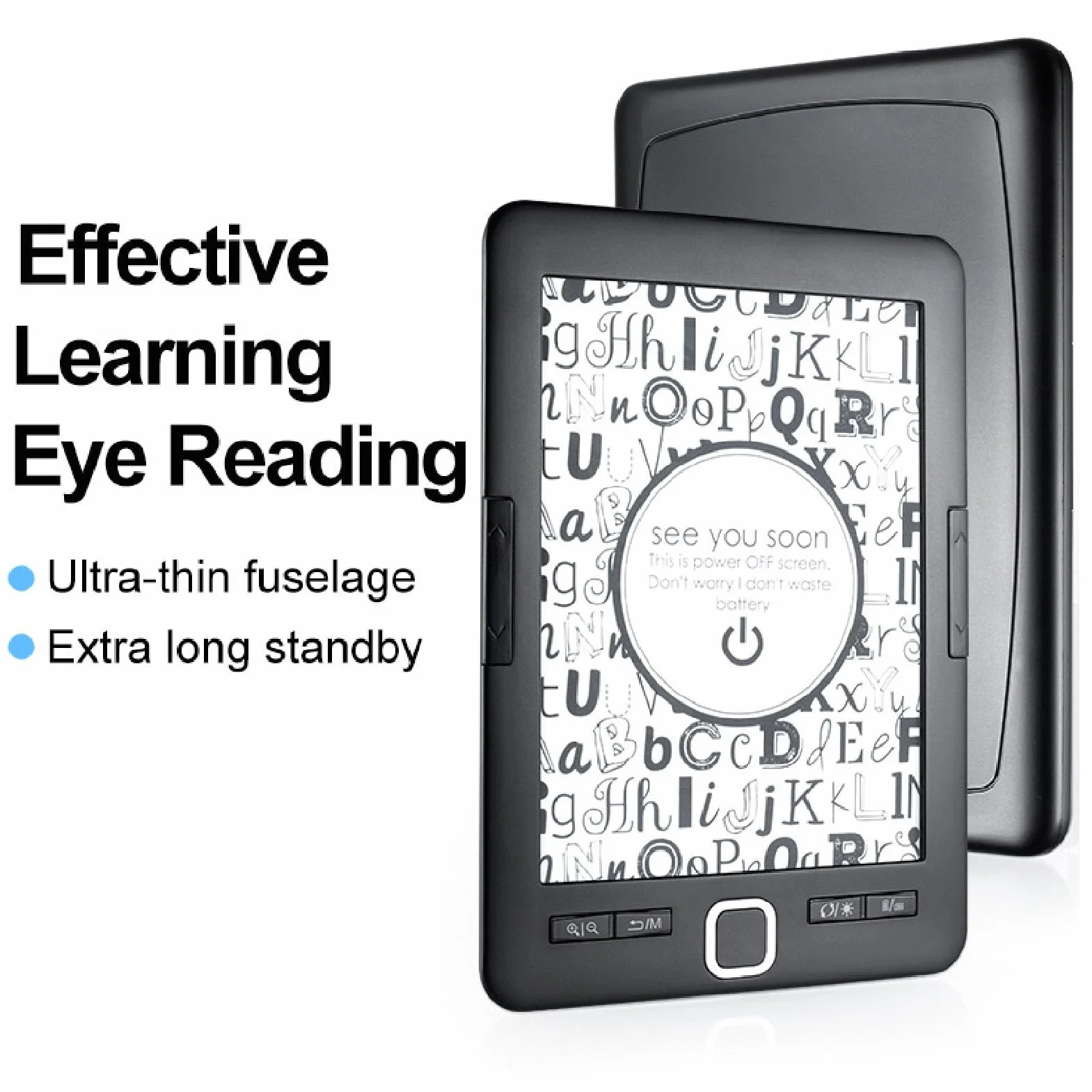 Zunate Lettore di Ebook da 6 Pollici con Kit di Casi di Protezione, Carta da 8G 128 MB Schermo Portatile Digital Reader Digital Reader Supporta più Formati di Immagini di Testo per la