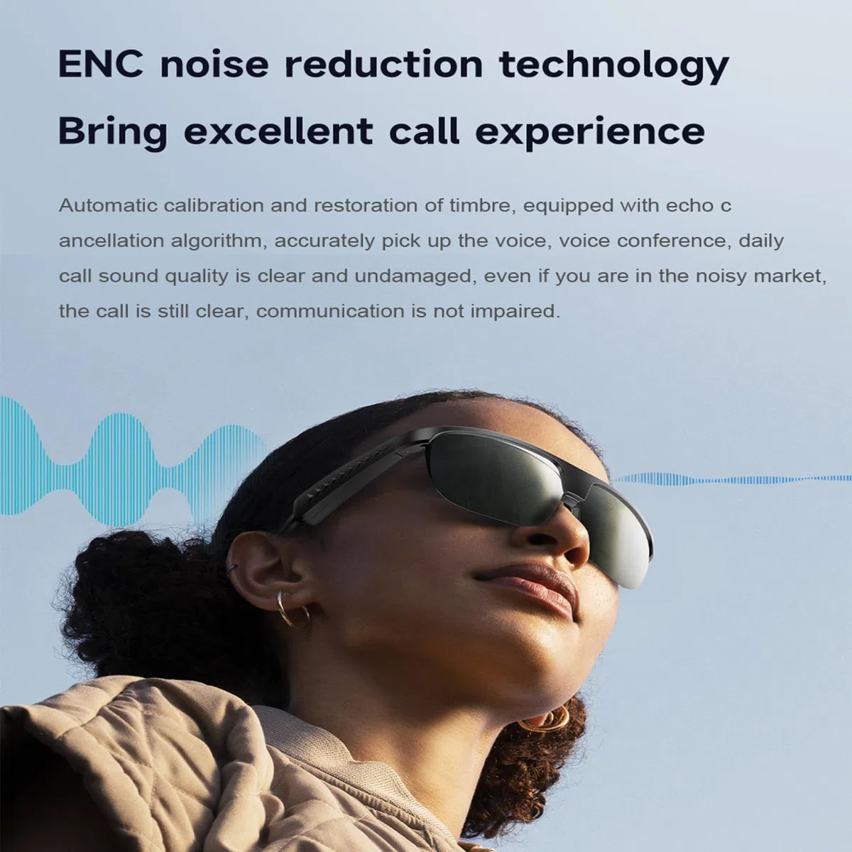 Occhiali Audio Bluetooth con Altoparlanti Boss, Riproduzione Musicale, Controllo della Musica, Risposta alle Chiamate, Traduzione AI, Cancellazione del Rumore ENC, Protezione UV(Anti)
