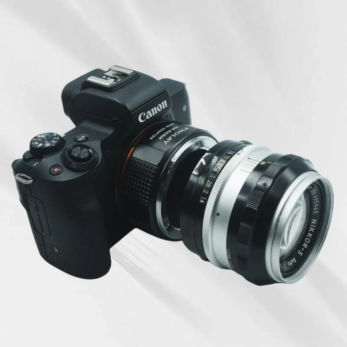 PHOLSY Anello Adattatore Messa a Fuoco Manuale Compatibile con Obiettivi Nikon F, AI, AIS, AF, AF-I, AFS Mount e Canon EF-M (EOS M) Mount Corpo Fotocamera, Nikon F su EF-M, Nikon F su EOS M