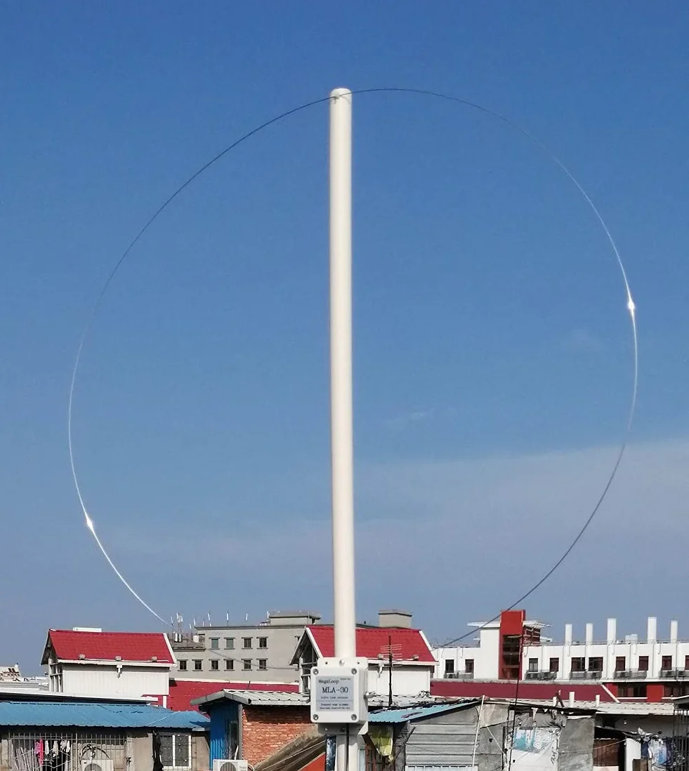 Versione Upgrade MLA-30+ Plus Loop Antenna Antenna ricevitore (100 KHz-30 MHz, onda media e corta, silenziosa, resistente alla pioggia)