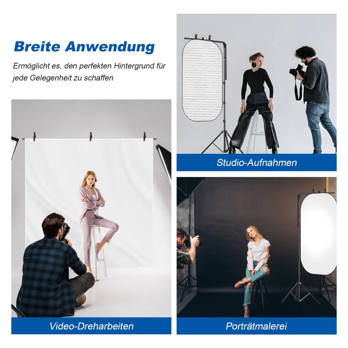 soonpho Supporto per Sfondo a Forma di T, 1,8x1,4 m Supporto per Treppiede Sfondo Fotografico per Fotografia in Studio Ritratto Prodotto