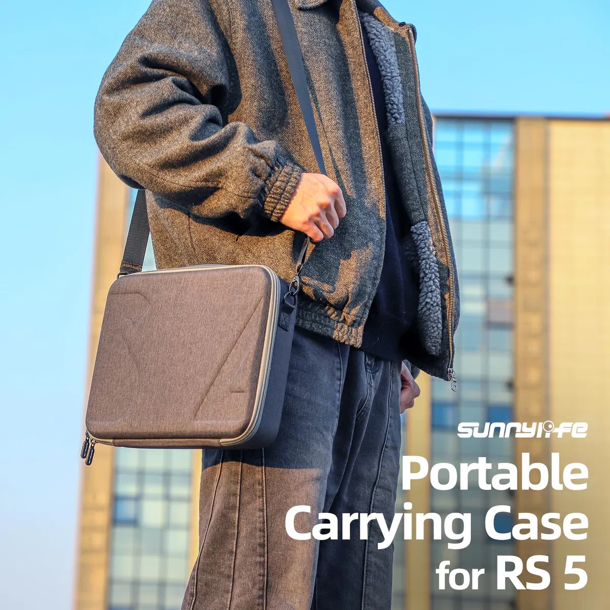 Custodia da trasporto per DJI RS 5 Combo, custodia portatile rigida, custodia protettiva a tracolla, custodia da viaggio per stabilizzatore cardanico DJI Ronin RS5 e accessori, grigio