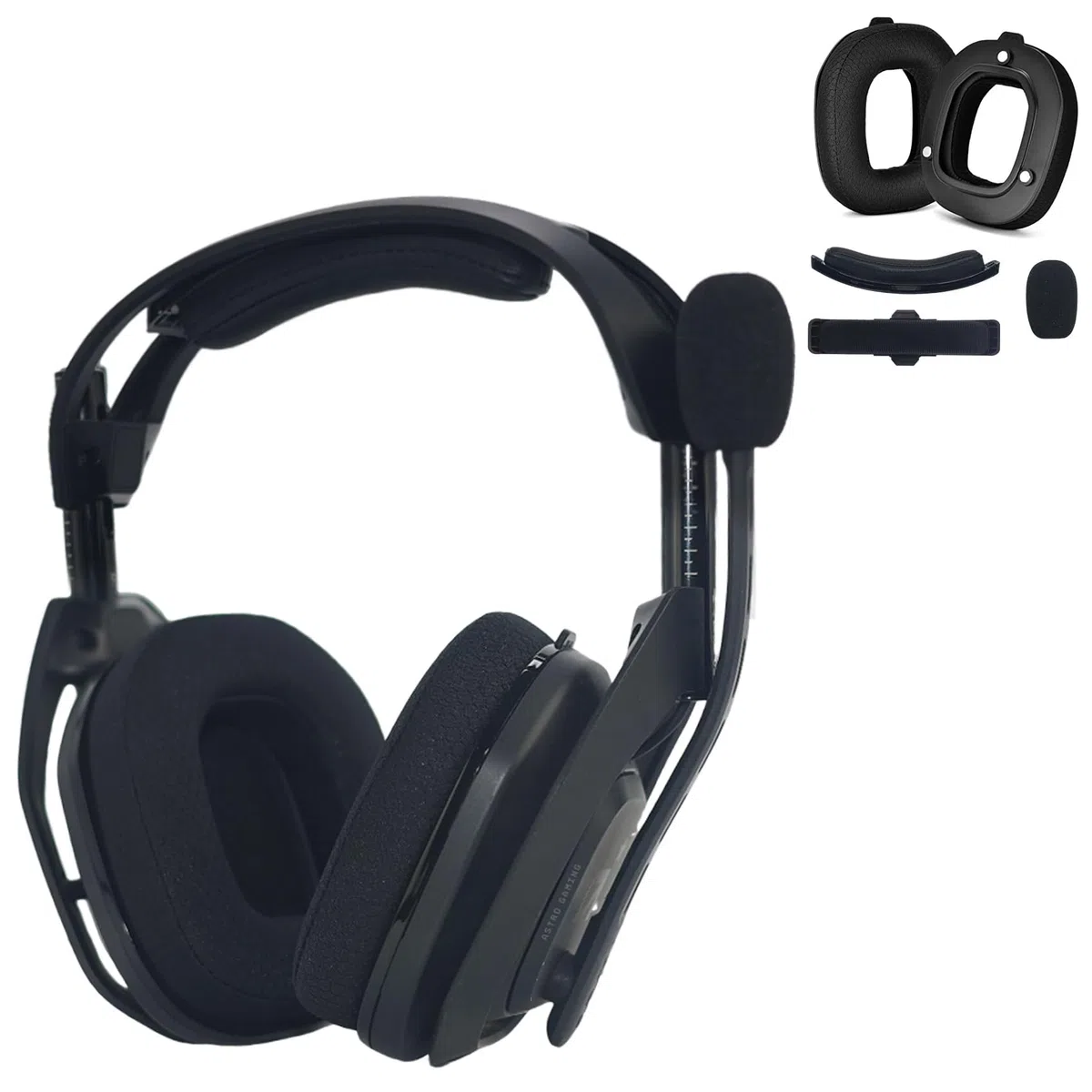 Mod Kit A50 Gen 4 Cuscinetti auricolari di ricambio e fascia di ricambio per cuffie Astro A50 Gen 4, cuscinetti auricolari in tessuto a rete, schiuma con cancellazione del rumore e durata (nero)