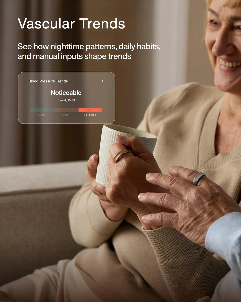 Anello Intelligente RingConn Gen 3 con Monitoraggio della Pressione, Sonno, Fitness e Frequenza Cardiaca, Avvisi a Vibrazione, Senza Abbonamento App, Batteria fino a 14 Giorni (12,Argento Futuristico) | Primo anello intelligente con Tendenze Vascolari. Av