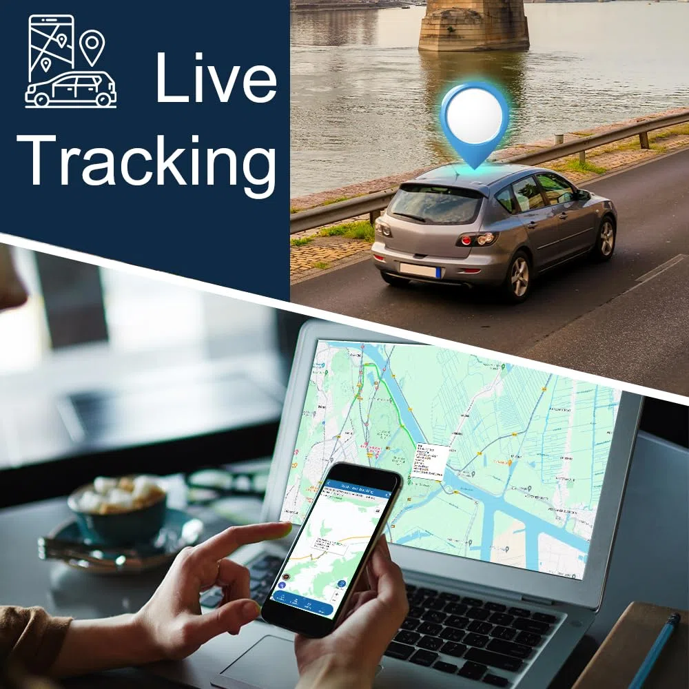 Localizzatore GPS Tracker con SIM, Localizzatore GPS Auto con Magnete Potente, Batteria 5000mAh Lunga Durata, Dispositivo Inseguimento in Tempo Reale per Macchina, Camion e Valigia, Impermeabile IP65
