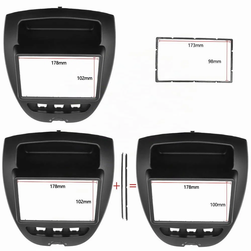 KAOLALI Mascherina Autoradio 2 DIN, Kit Montaggio Autoradio Compatibile per Toyota Aygo Citroen C1 Peugeot 107 2005+