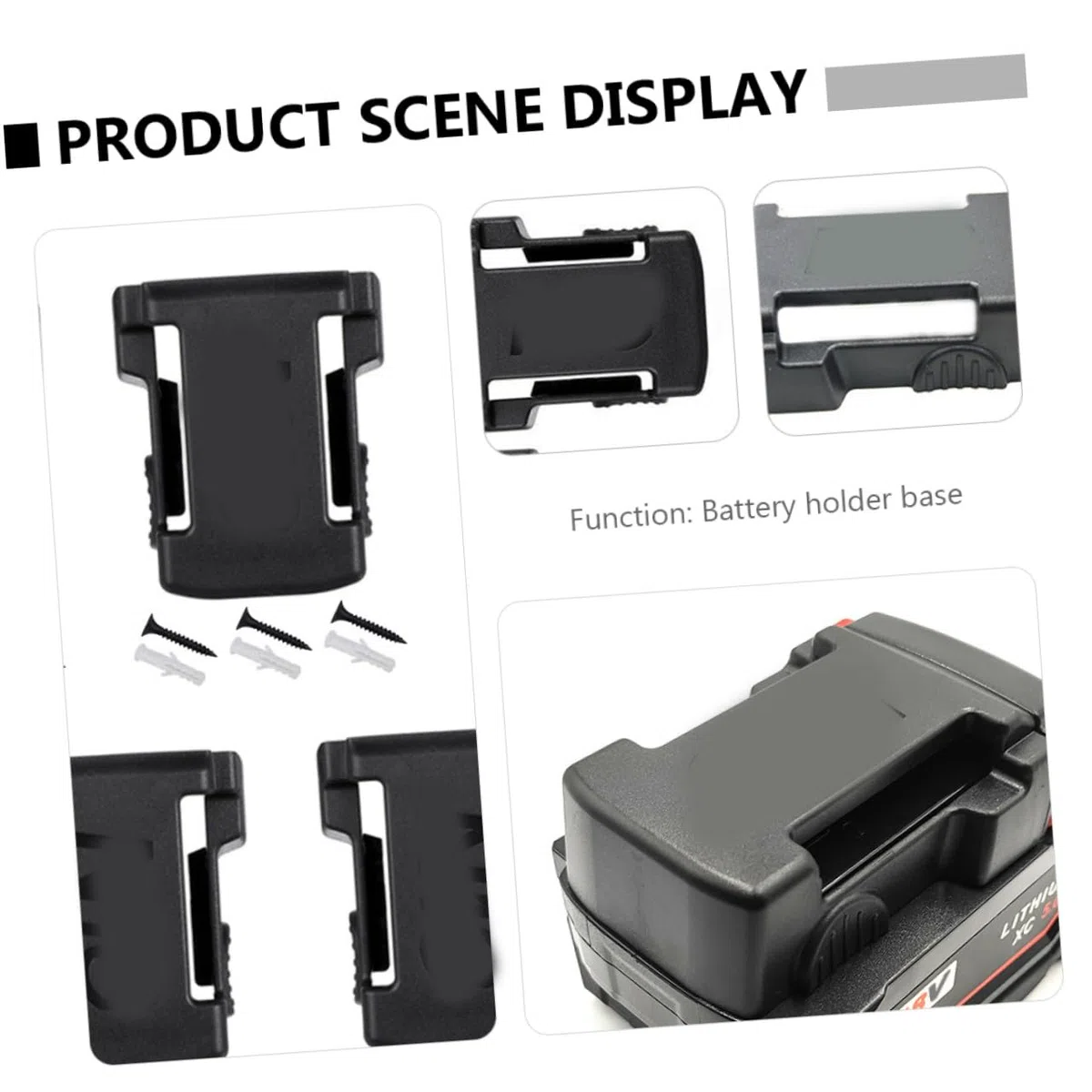 DOITOOL Supporto Per Batteria Da 10 Pezzi Per Batterie Da 18 V Materiale Robusto Facile Da Installare Regolazione Dellangolazione