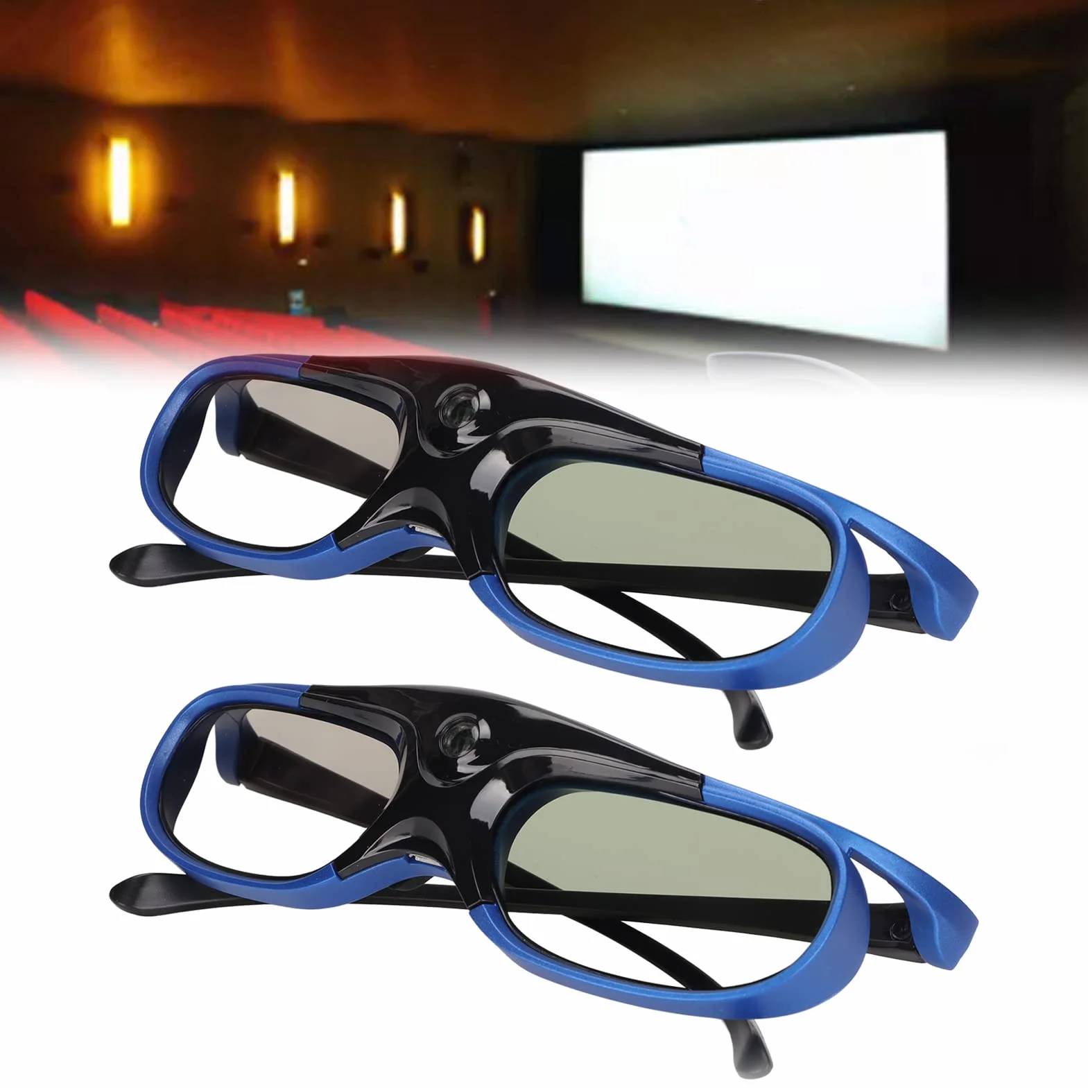 Occhiali 3D DLP Link, Occhiali 3D Active Shutter 144Hz Occhiali 3D Active Shutter Ricaricabili per Tutti i Proiettori 3D DLP Link