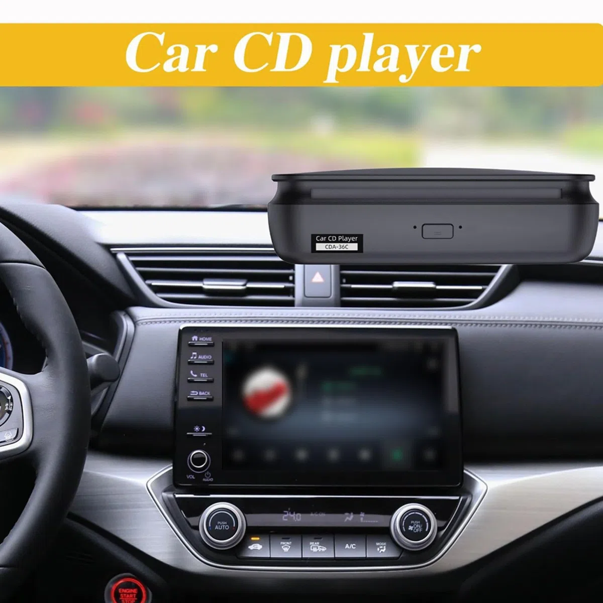 Lettore CD DVD portatile, con USB e unità esterna compatta in ABS per viaggi a casa e sistema audio musicale, nero