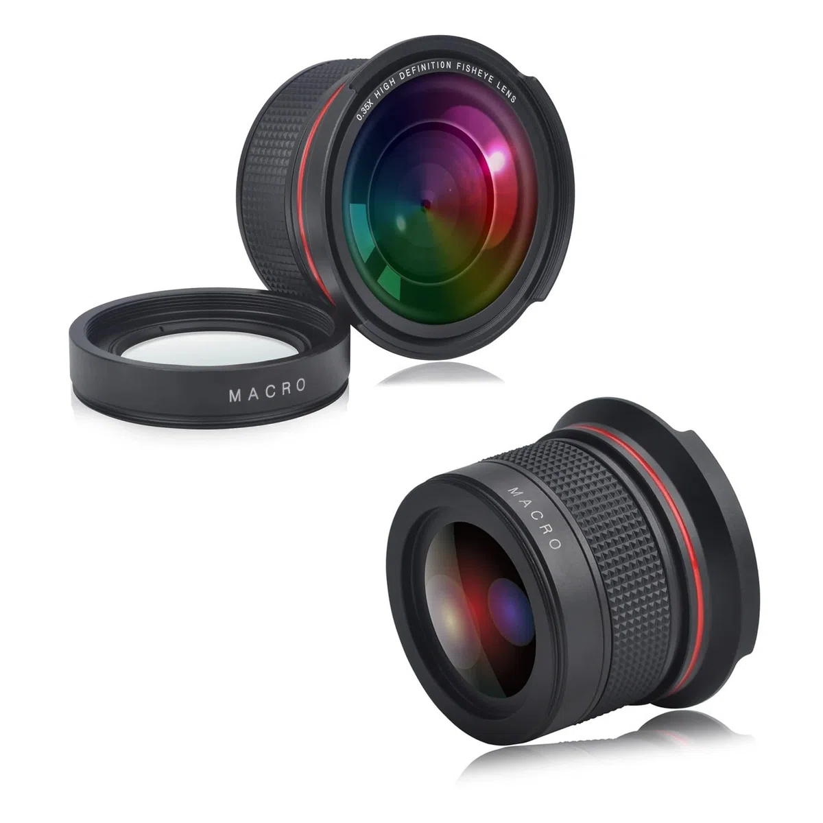 Obiettivo grandangolare Fisheye 52MM 55MM 58MM 0.35x, compatibile con Nikon D5200 D5100 D3500 D3400 D3300 D3200 D3100 D3000(1x58mm)