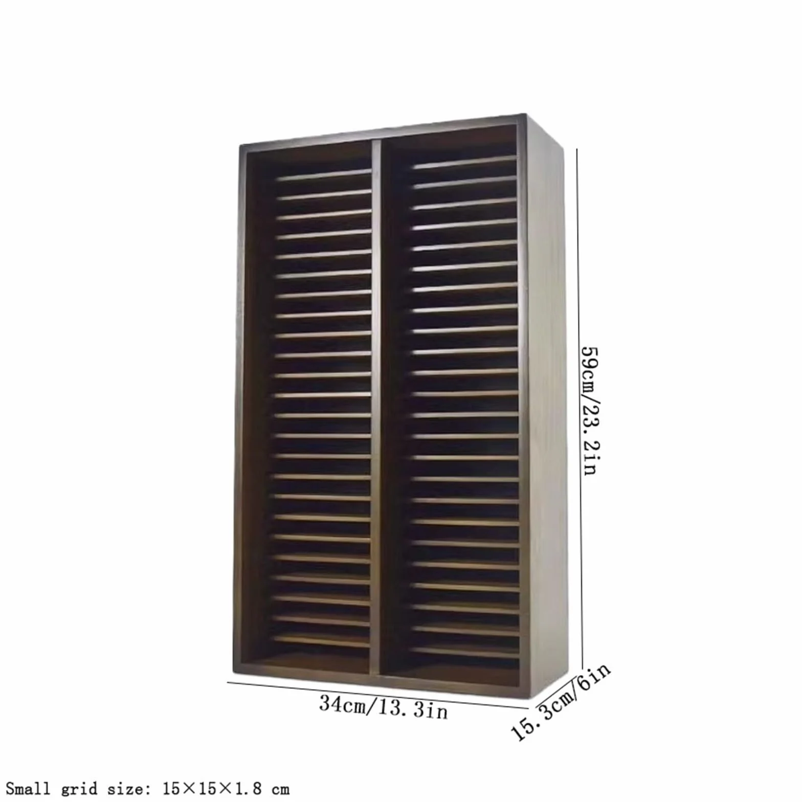 Rack per dischi Scaffale porta CD verticale a due piani for album in legno