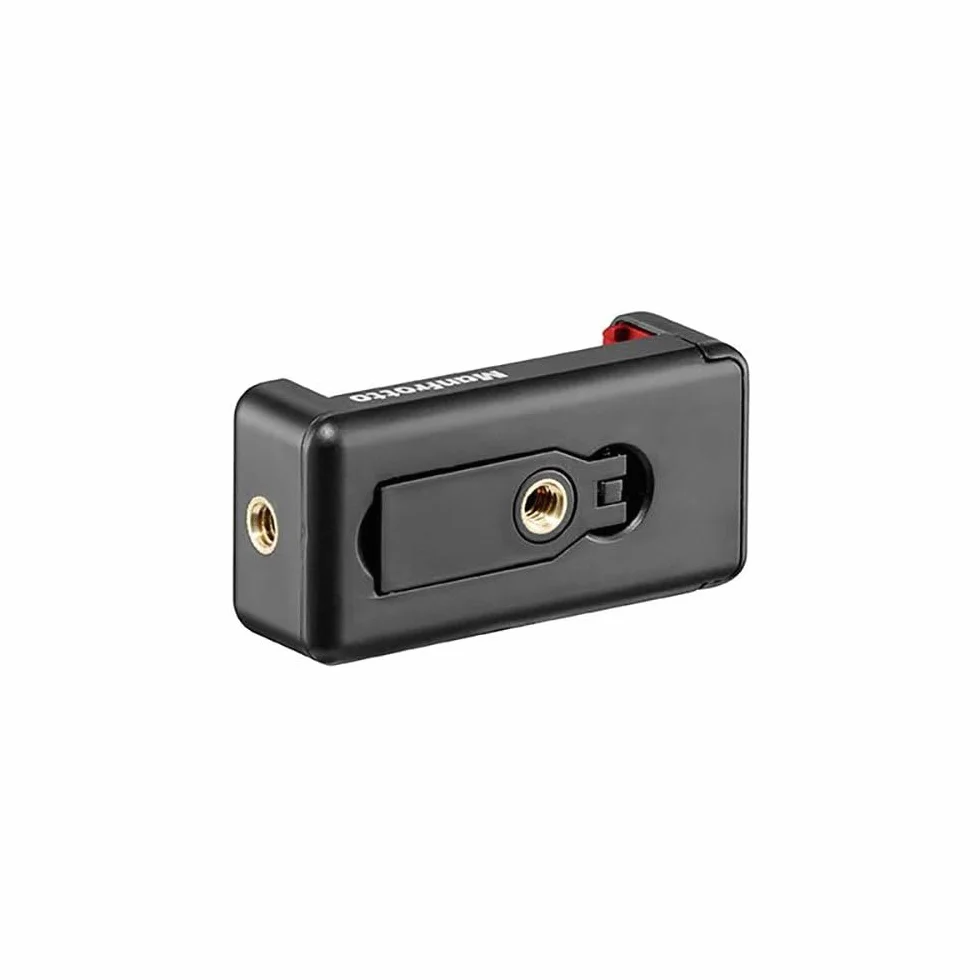 Manfrotto Mini Treppiede con Clamp per Smartphone Universale, Made in Italy, per iPhone Con o Senza Custodia, CSC, Vlogging, Videografia, Nero, MKPIXICLMII-BK