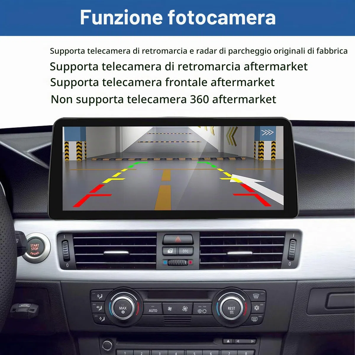 Road Top Autoradio CarPlay 12,3" per BMW Serie 3 E90 E91 E92 E93 con CCC | 2005-2008, Schermo Touchscreen ultrasottile Linux HD IPS, CarPlay senza fili, Android Auto, MirrorLink, Navigazione
