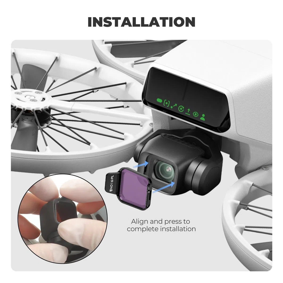 Freewell Bright Day Kit filtro per drone DJI Lito X1/Flip ND8/PL, ND16/PL, ND32/PL, ND64/PL, ND1000, UV per controllo della luce e riduzione dell'abbagliamento