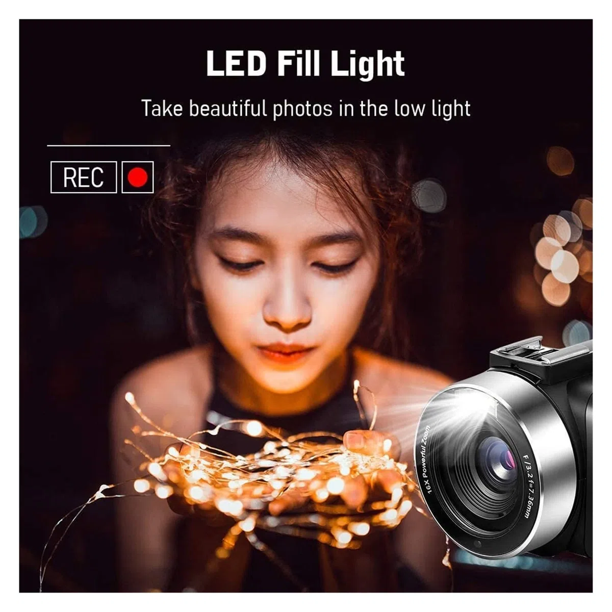 Videocamera Full 4K Videocamere digitali professionali Streaming live Fotografia 18X Registratore Vlog Webcam Ultra HD Regalo per principianti(128G SD Card,Camera Knit 3)