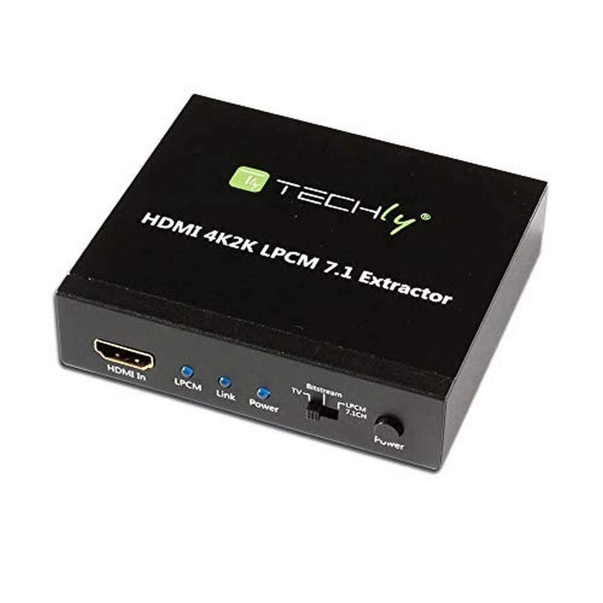 Techly 025756 Estrattore Audio LPCM 7.1 da HDMI 4K UHD 3D Nero