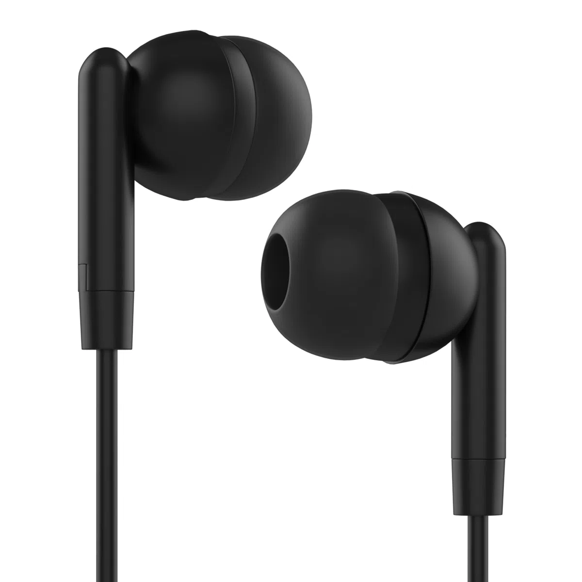 Maeline Confezione da 100 auricolari in-ear, con cavo da 3,5 mm, per smartphone, tablet, computer, perfetti per bambini, adolescenti, adulti, per aule, biblioteche, hotel, aerei, viaggi, colore nero