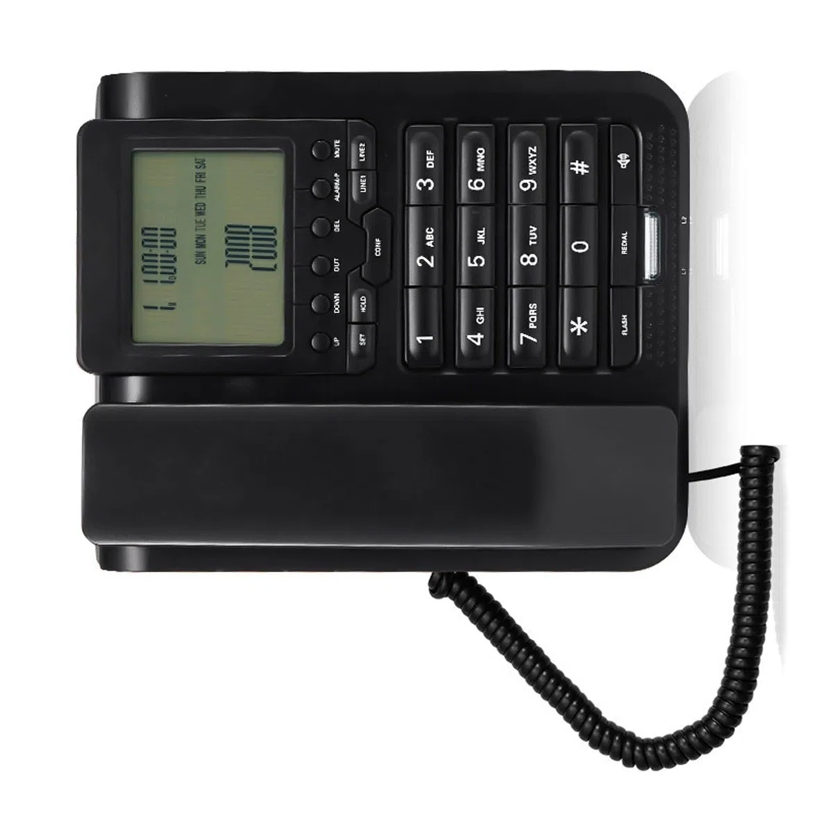 Backlits - Telefono fisso LCD con memoria e tastiera sovradimensionata per persone anziane con problemi di vista e retroilluminazione LCD regolabile