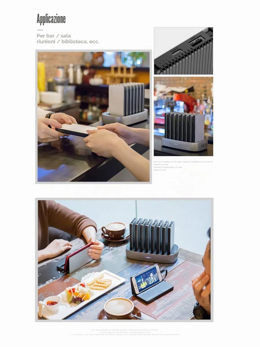 Stazione di Ricarica con Cavi Integrati, Dock Batteria Portatile da 8000 mAh x 8, Power Bank Phone con Alta Capacità, Ricarica Portatile All-in-one per iPhone 17/16/15/14/13/12 Serie
