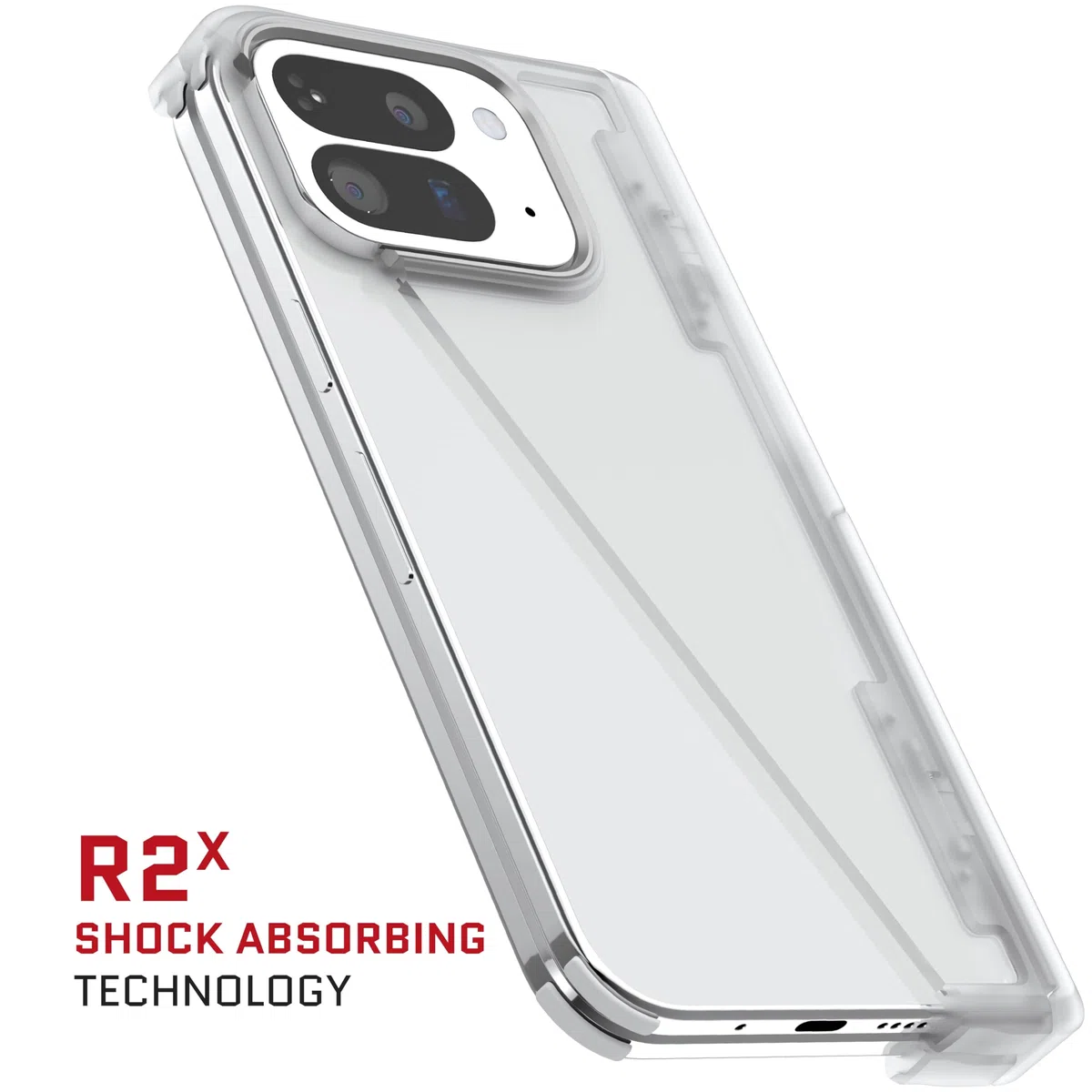 Ghostek Covert per Clear Pixel 10 Pro Fold - Custodia con cavalletto integrato e protezione completa per cardine, progettata per Google Pixel10 Pro Fold 2025 (8 pollici), colore: trasparente opaco.